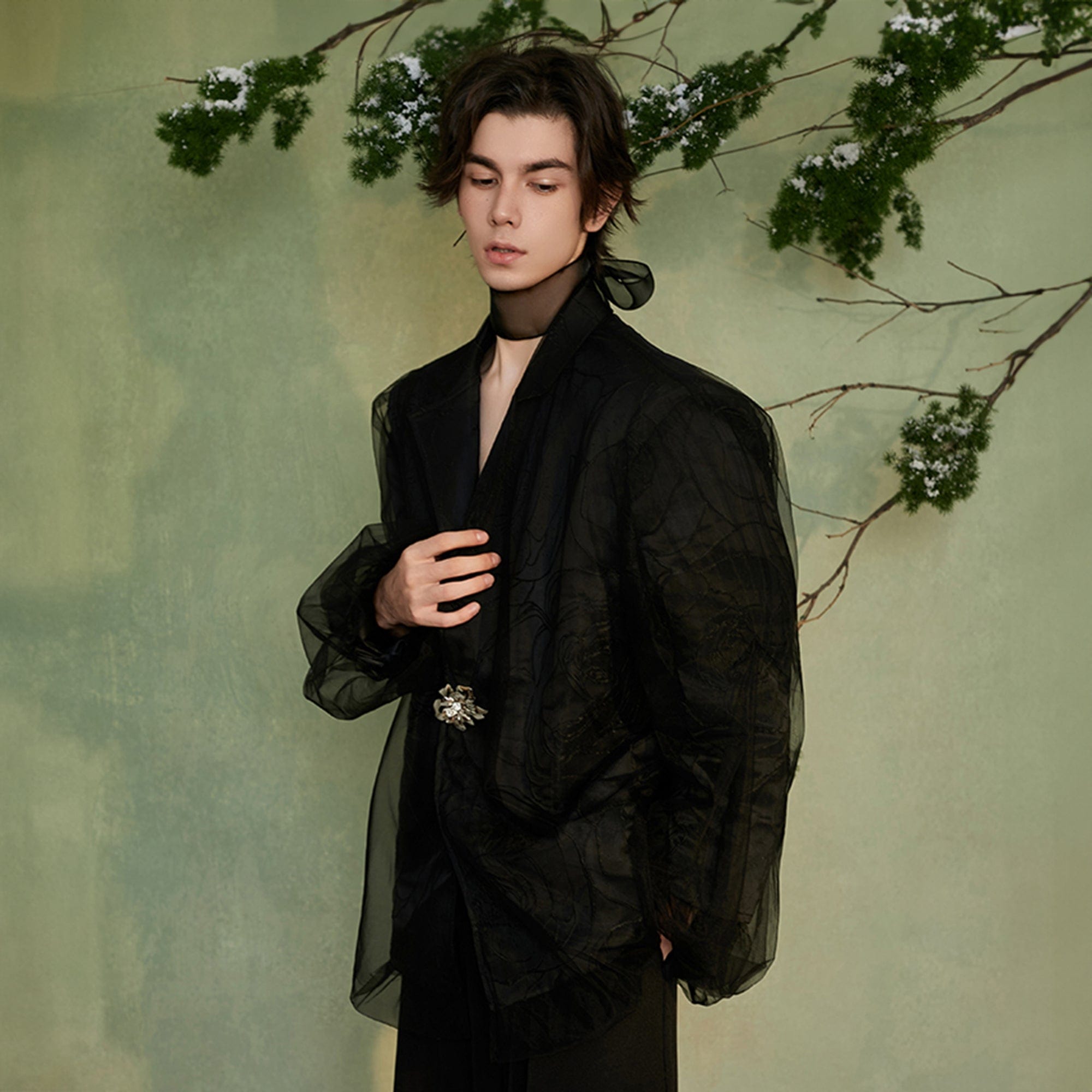 JIECHI Layered Floral Embossed Blazer-Jacket-M-Blazer-Free Shipping Leatheretro