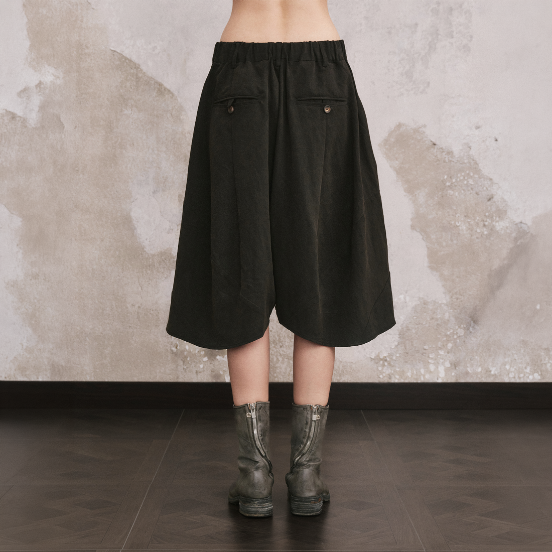ILNya Nieternite Nifutur Lyocell-Blend Asymmetrical Wide-Leg Shorts-Shorts-S (0) / 26-32"-Free Shipping Leatheretro