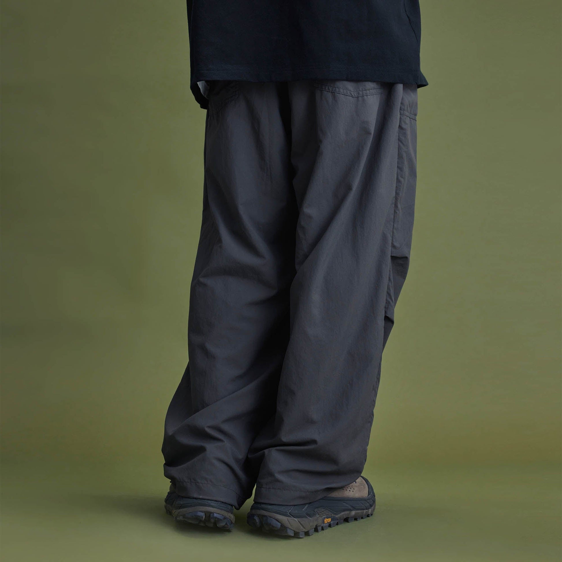 BANANA CLUB Quick-Dry Crinkled Wide-Leg Stretch Pants-Pants-S-Grey-Free Shipping Leatheretro