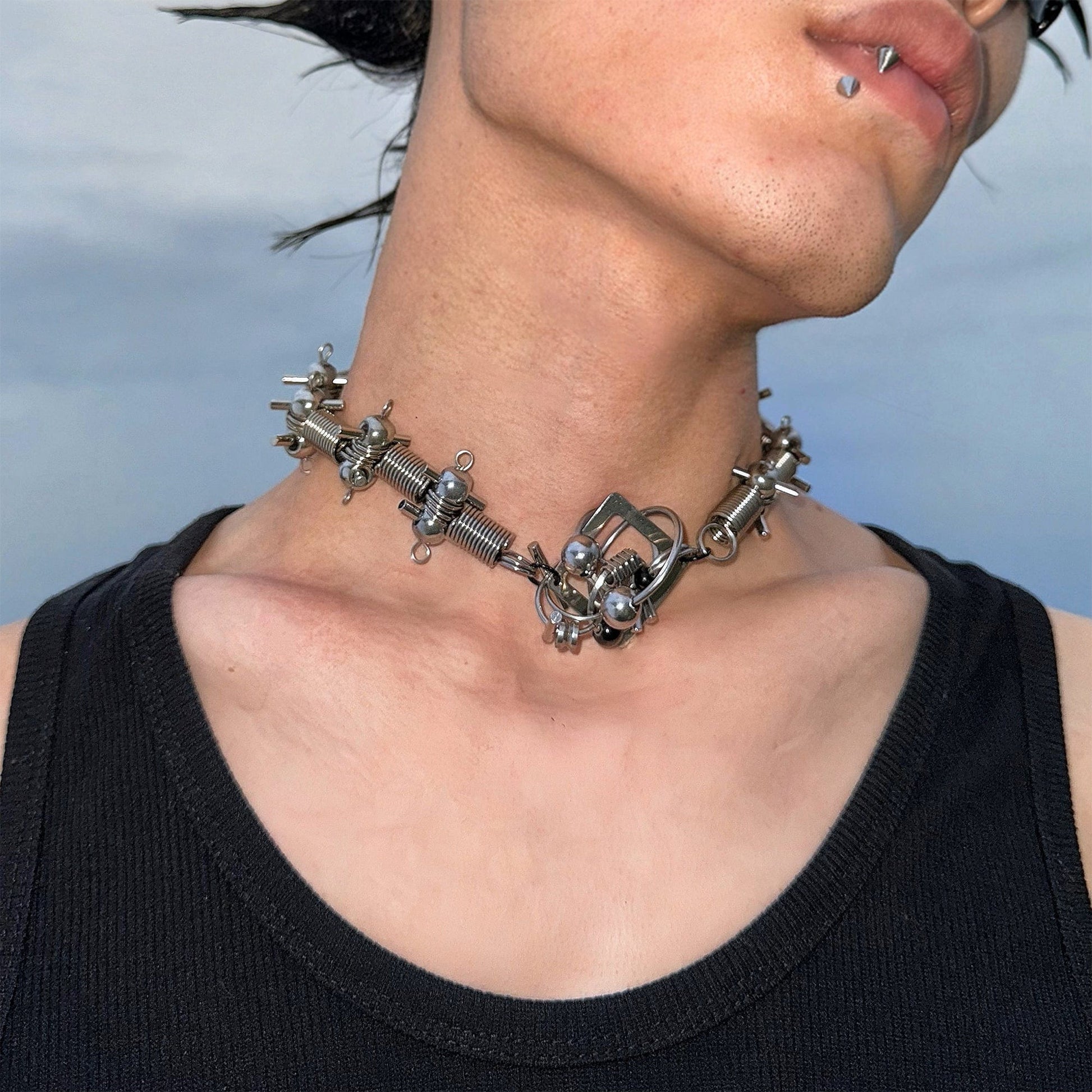 ILLUSORY Ex Machina Mechanical Rivet Necklace-Necklace-Standard (40-46cm)-Free Shipping Leatheretro