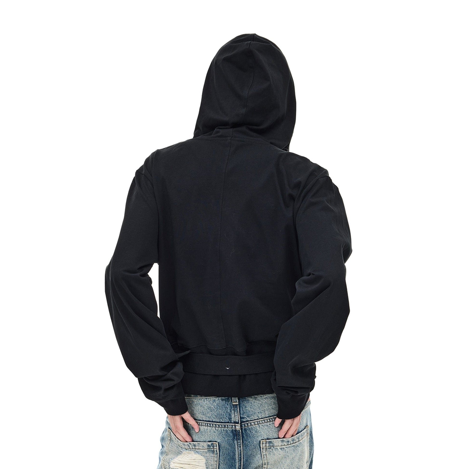 WHISTLEHUNTER Detachable-Belt Deep V-Cut Hardware Hoodie-Hoodie-S-Free Shipping Leatheretro