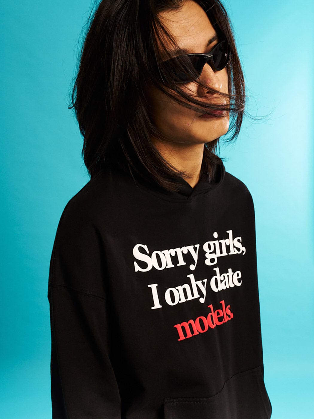 WCC Sorry Girls I Only Date Models Slogan Hoodie-Hoodie-M-Black-Free Shipping Leatheretro