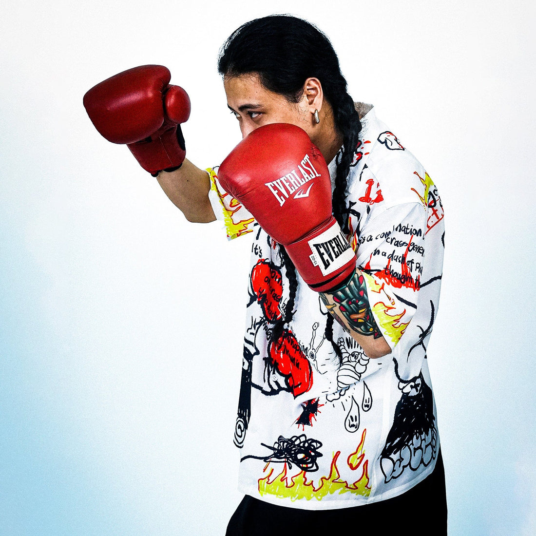 WCC Boxer Graffiti Half-Shirt-Half shirt-M-Free Shipping Leatheretro
