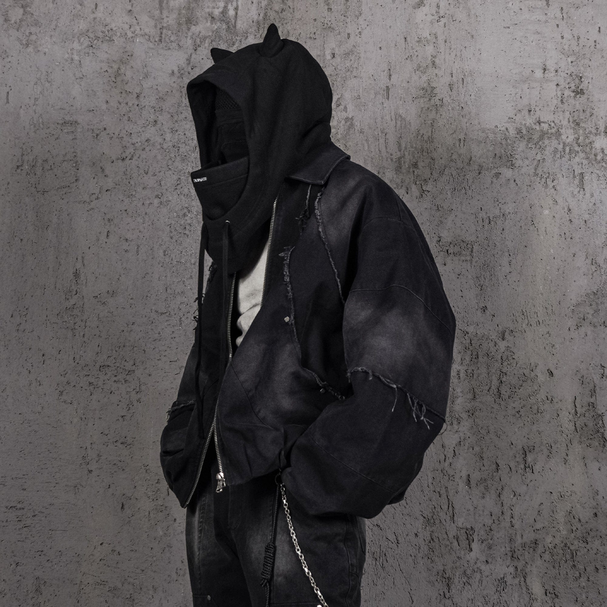 UNDERWATER Raw-Edge Spliced Rivet Jacket-Jacket-S-Free Shipping Leatheretro