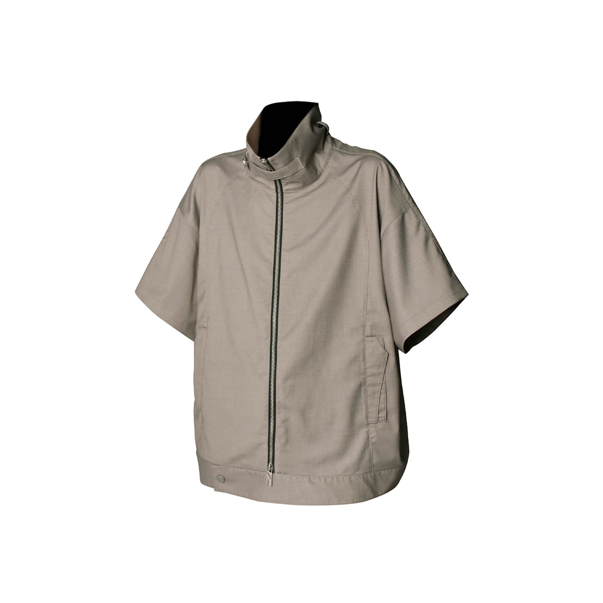 RELABEL Utility Stand Collar Half-Sleeve Jacket-Jacket-XS-Gray-Free Shipping Leatheretro
