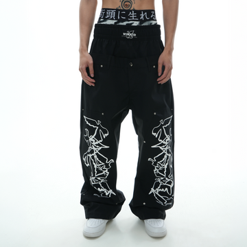 VINKID Peace Dove Graphic Double-Waist Pants-Pants-S / 27-42"-Free Shipping Leatheretro