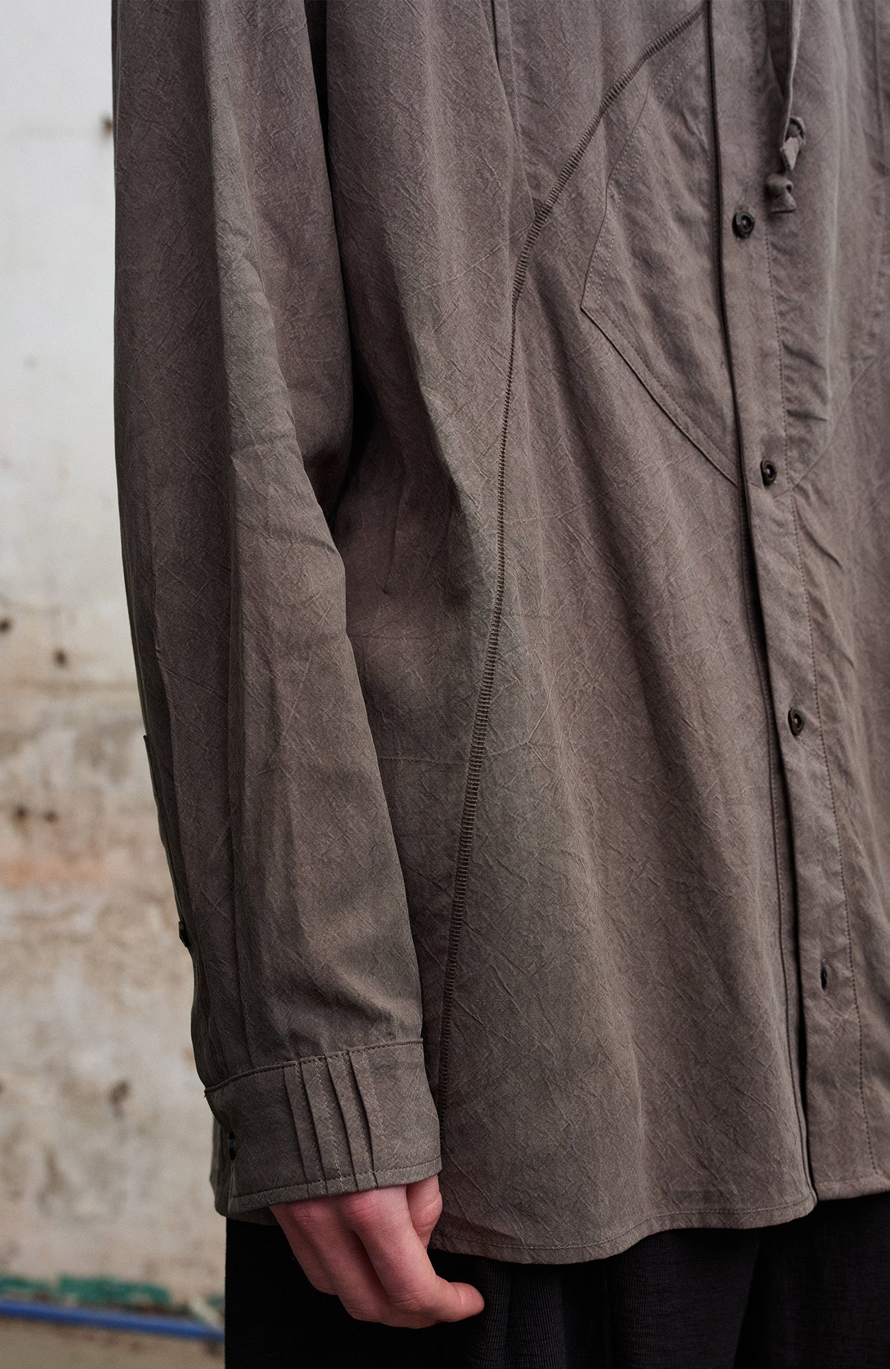 ILNya Nieternite Nifutur Draped Hooded Overshirt-Shirt-S(0)-Free Shipping Leatheretro