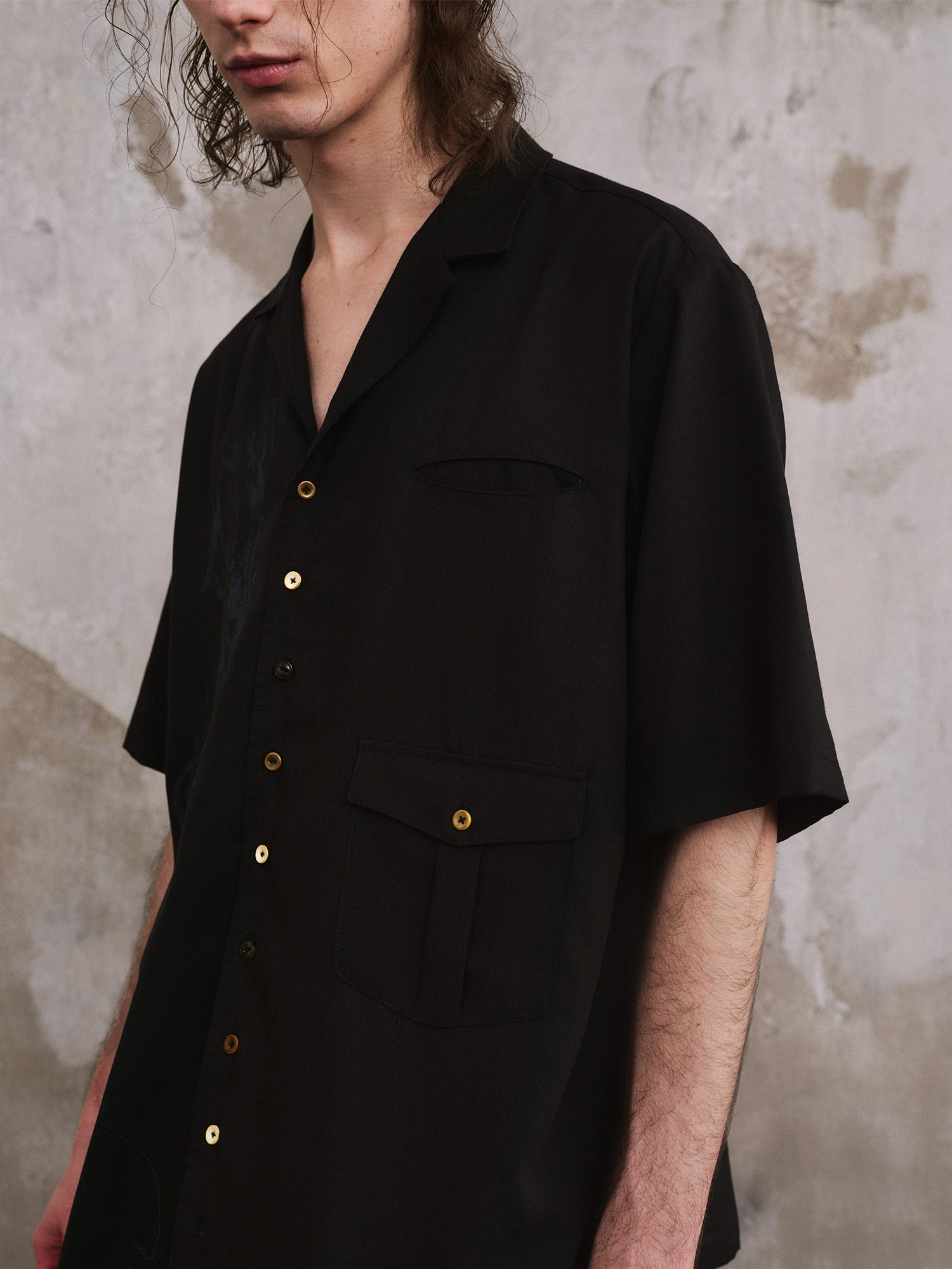 ILNya Nieternite Nifutur Tonal Graphic Cupro Half Shirt-Half shirt-S-Free Shipping Leatheretro