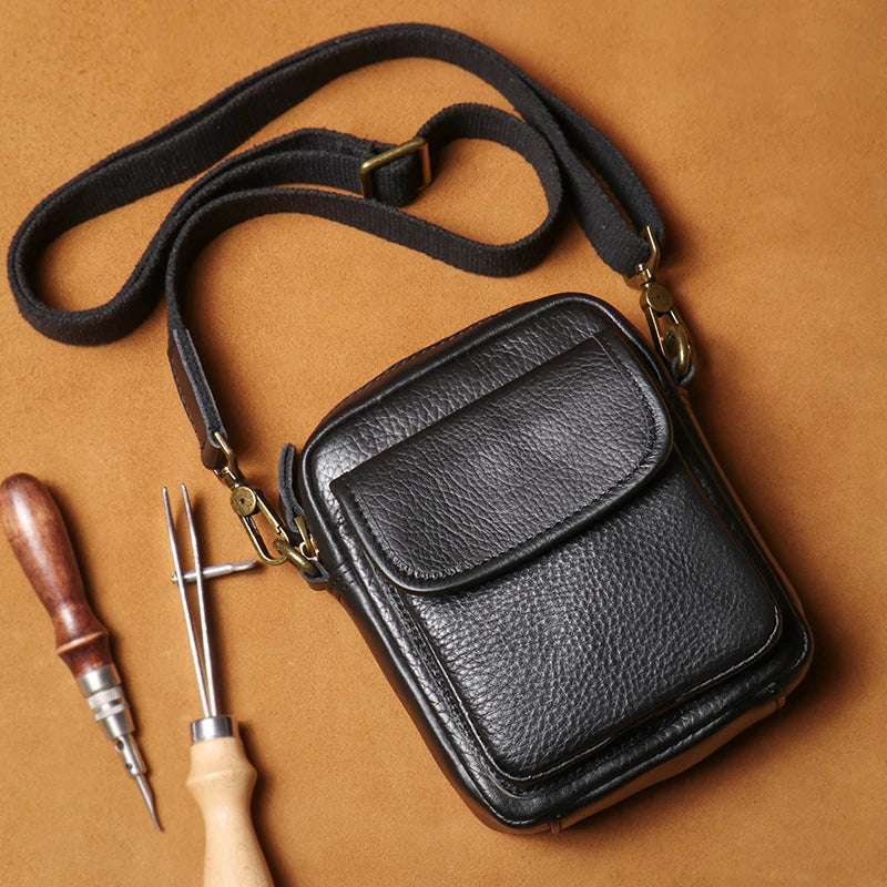 Lightweight Simple Crossbody Sling Bag-Handbags-Black-Free Shipping Leatheretro