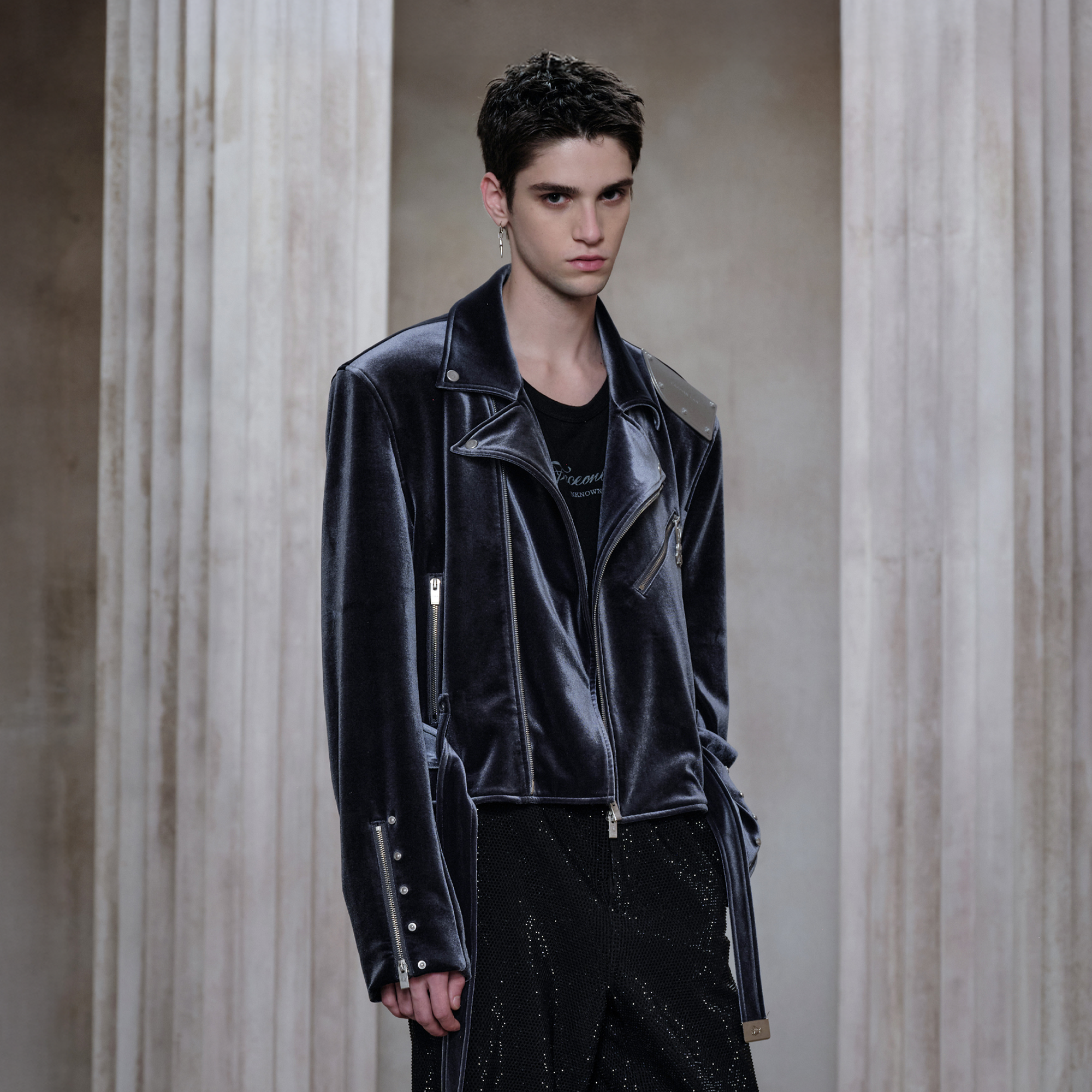 FACEONLAB Velvet Metal Epaulettes Jacket-Jacket-M (Preorder)-Free Shipping Leatheretro