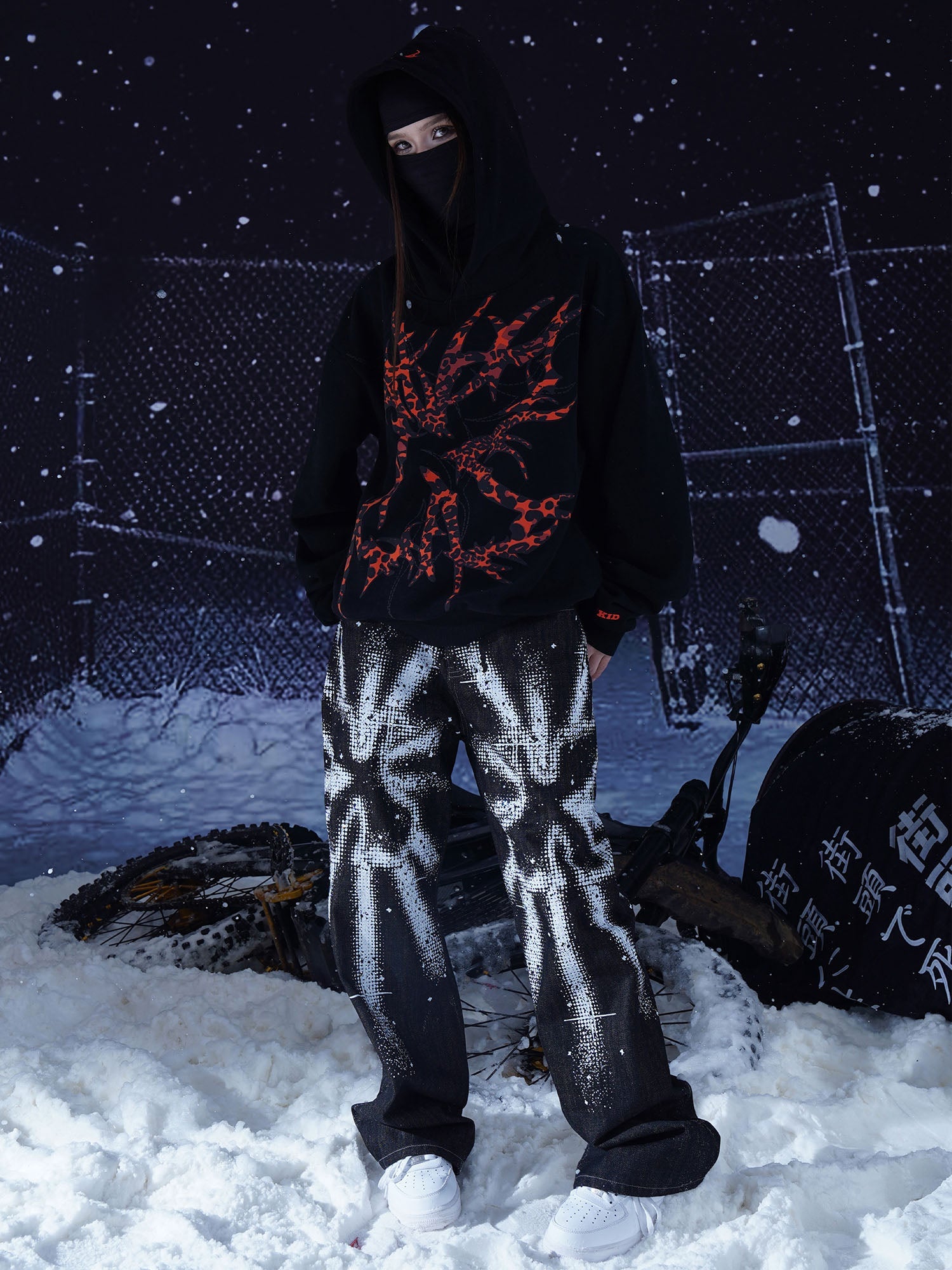VINKID Peace Dove Splatter Jeans-Jeans-S-Free Shipping Leatheretro