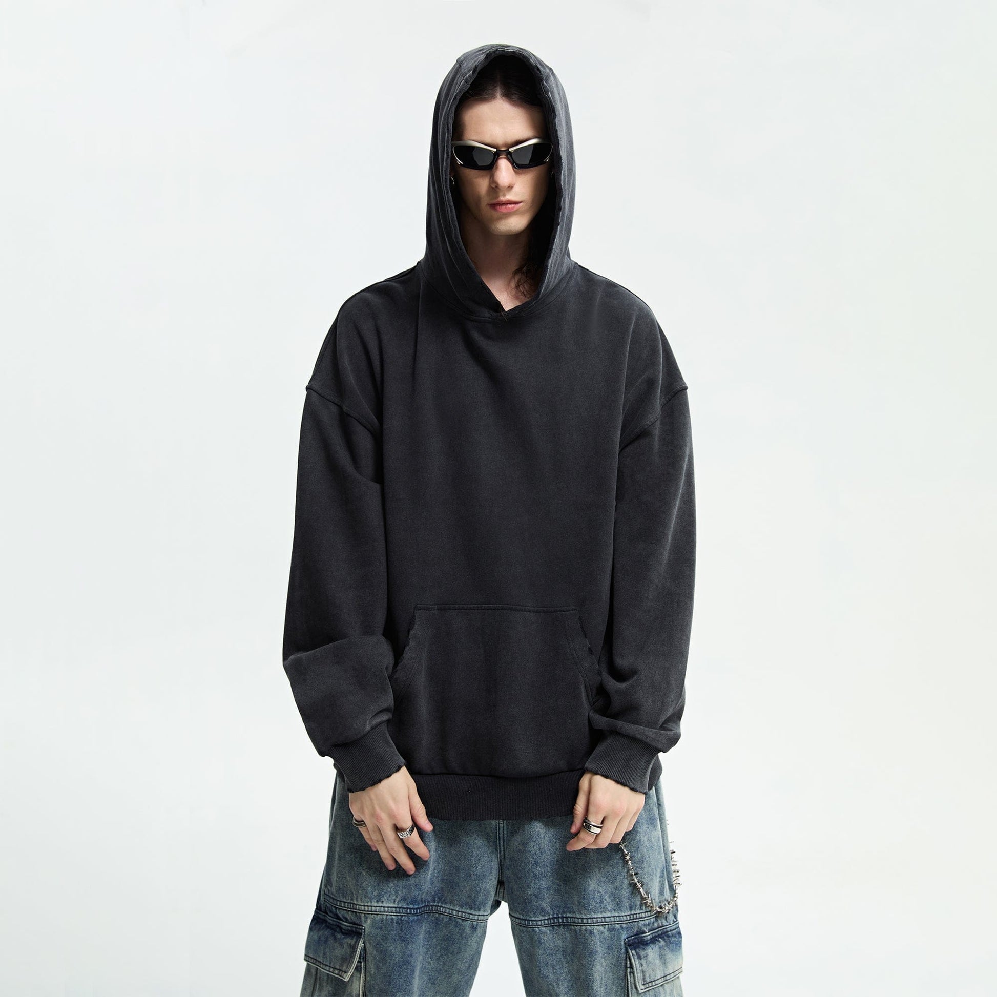 ORGANIC EMOTION Distressed Anatomy Hoodie-Hoodie-Gray-XS-Free Shipping Leatheretro