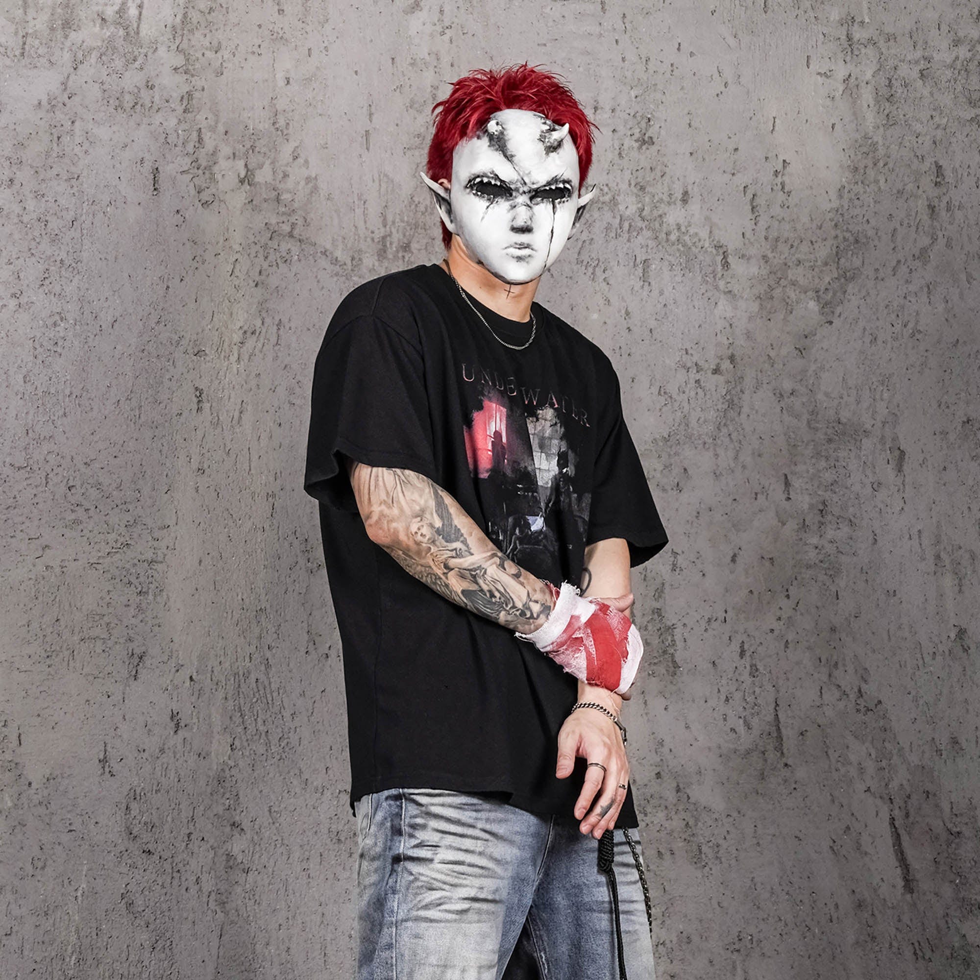 UNDERWATER Demonize Faded Graphic T-Shirt-T Shirt-S-Free Shipping Leatheretro