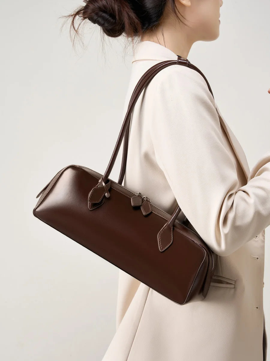 Luxury Vintage Genuine Leather Bag - Korean Design Shoulder Handbags-Handbags-Black-Free Shipping Leatheretro