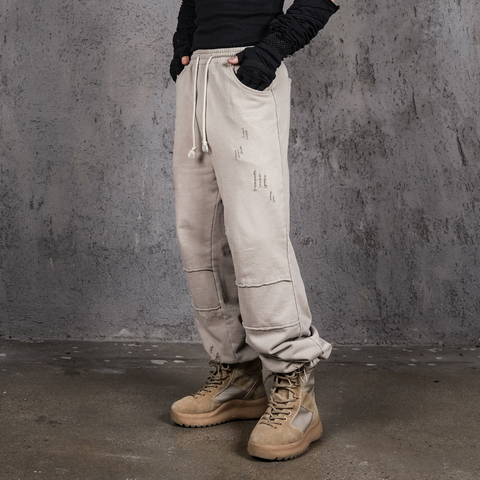 UNDERWATER Wasteland Ripped Spliced Jogger-Pants-S-Free Shipping Leatheretro