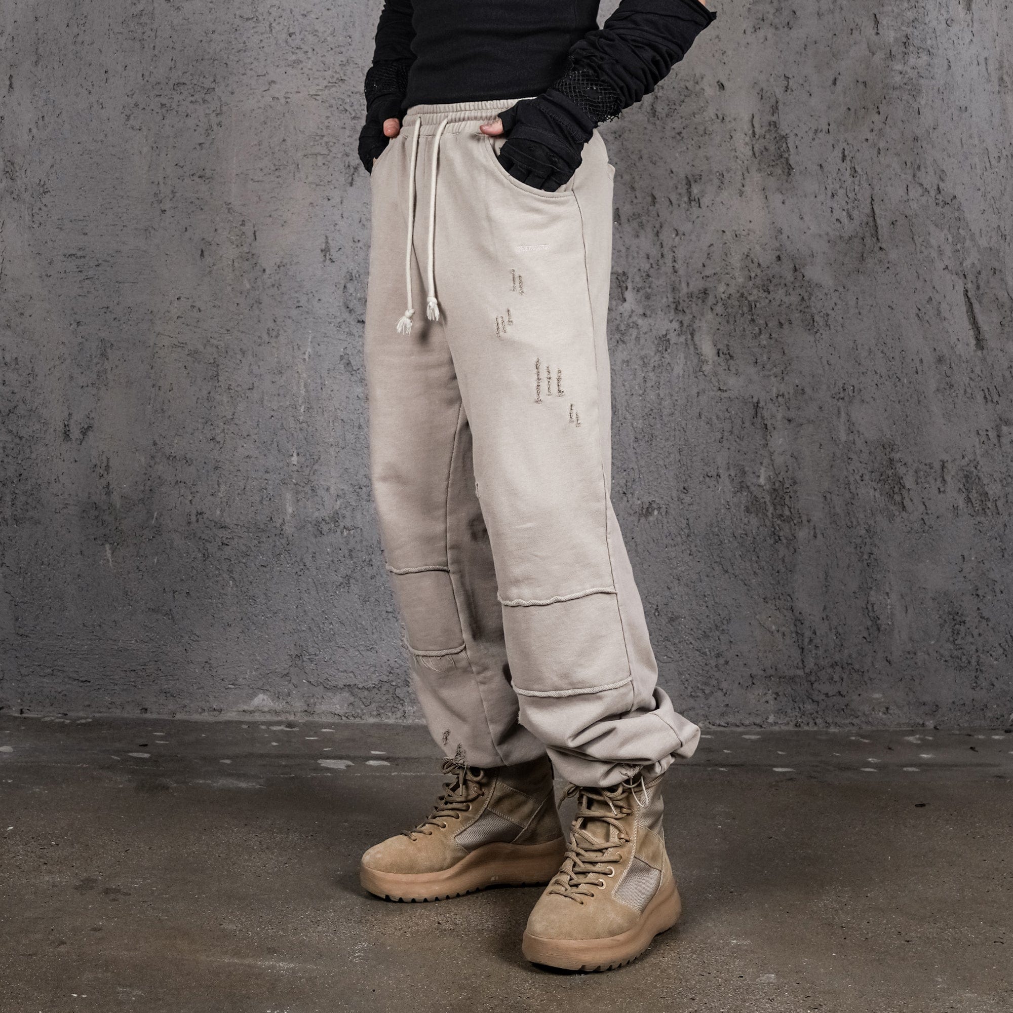 UNDERWATER Wasteland Ripped Spliced Jogger-Pants-S-Free Shipping Leatheretro