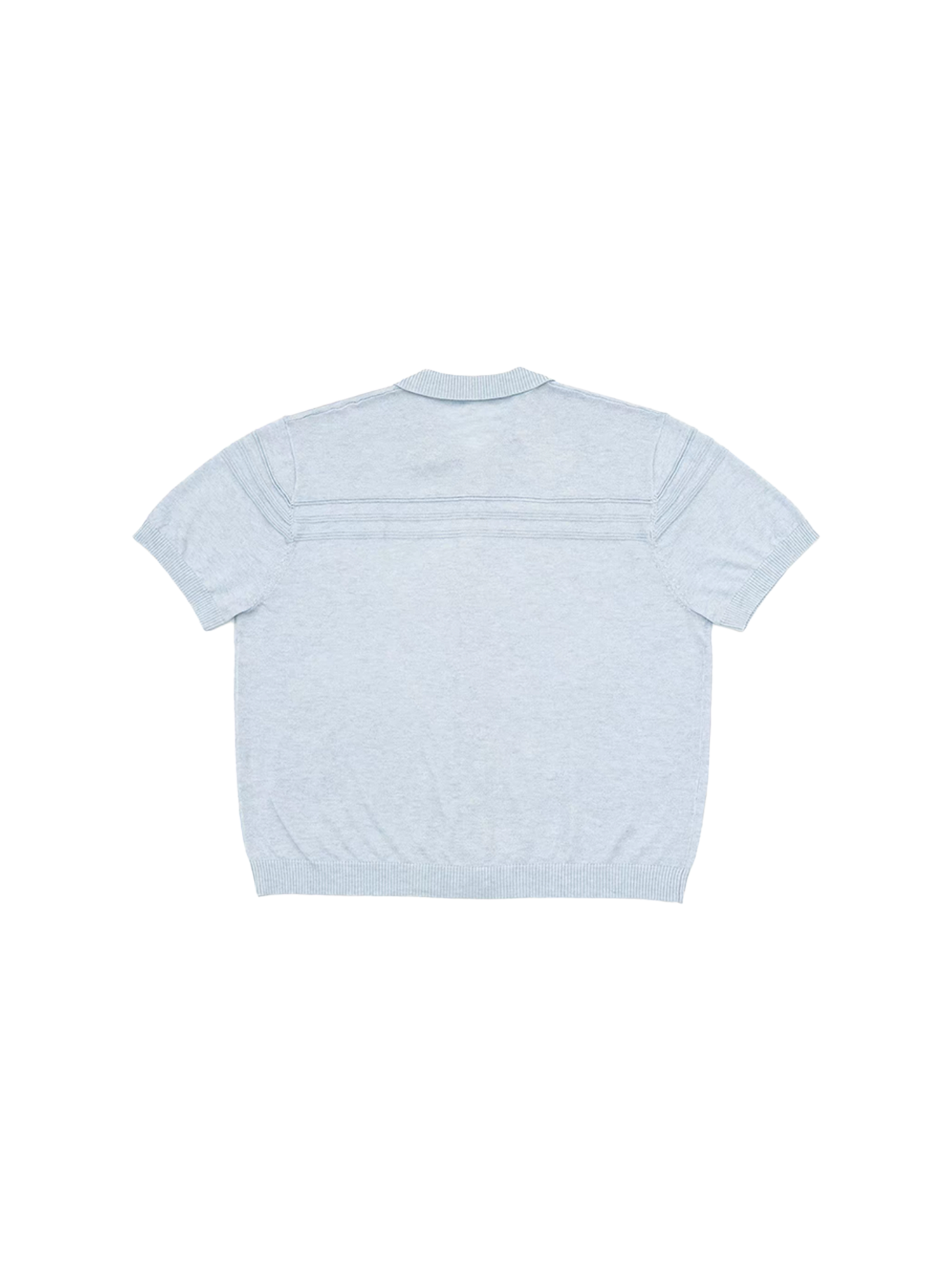 IN EXISTENCE Jacquard-Trim Wool-Blend Knit Half Shirt-Half shirt-S (1)-Blue (S M for Preorder)-Free Shipping Leatheretro