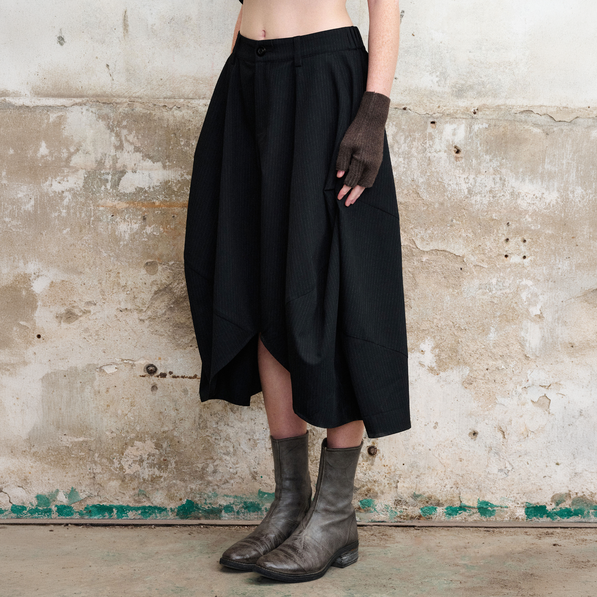 ILNya Nieternite Nifutur Pinstripe Balloon Skort Pants-Shorts-S (0)-Free Shipping Leatheretro