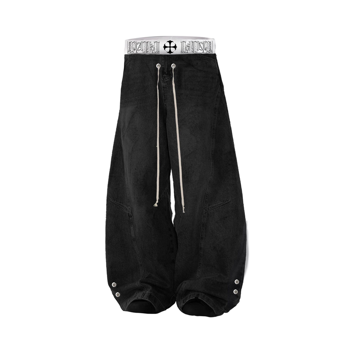 PAIKI Boxing Velvet Curved Wide-Leg Pants-Pants-S / 26"-Velvet-Free Shipping Leatheretro
