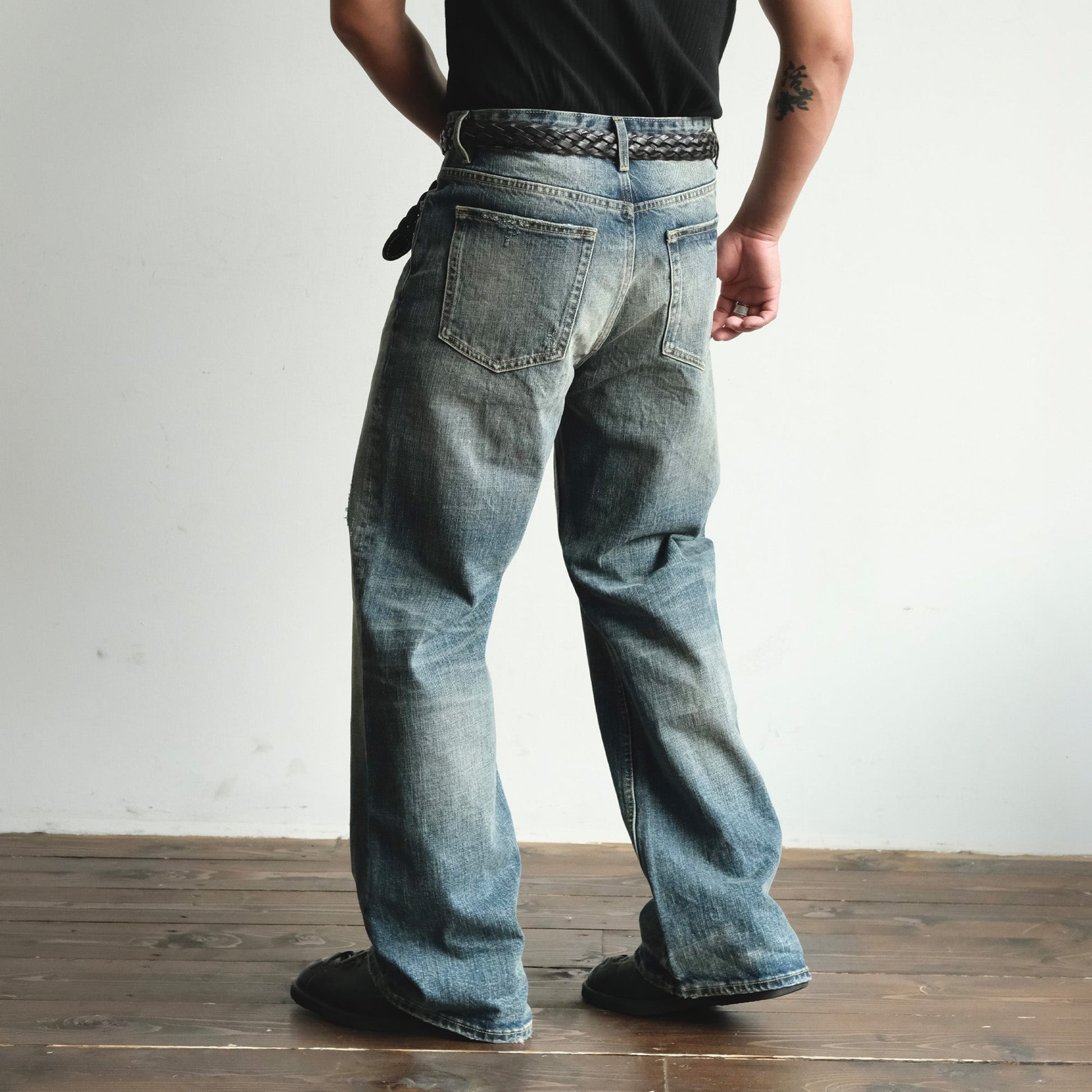NEIGBORL Washed Distressed Flared Jeans-Jeans-S-Free Shipping Leatheretro