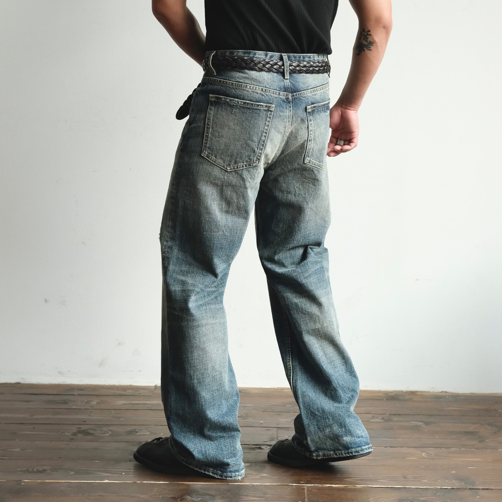 NEIGBORL Washed Distressed Flared Jeans-Jeans-S-Free Shipping Leatheretro