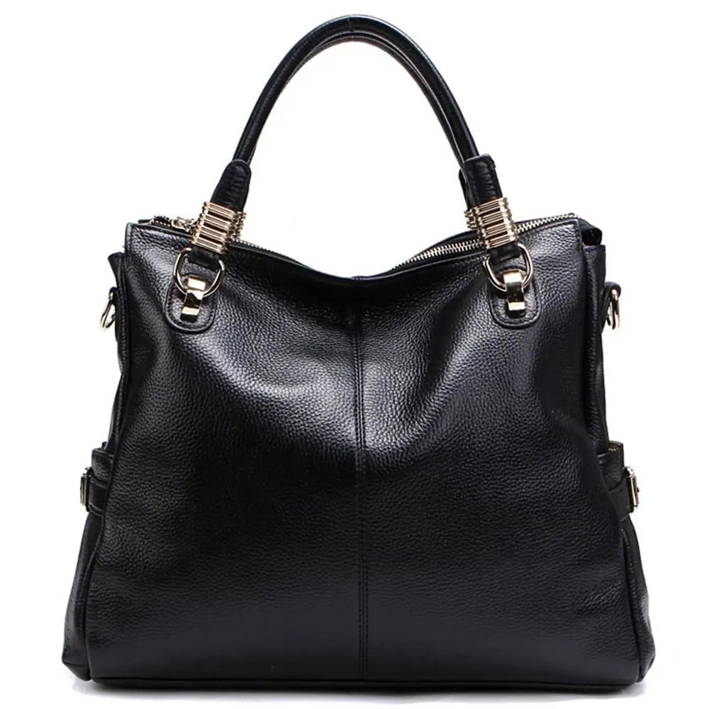 Classic Wild Leather Handbag - Stylish First Layer Cowhide Bag-Handbags-Black-Free Shipping Leatheretro