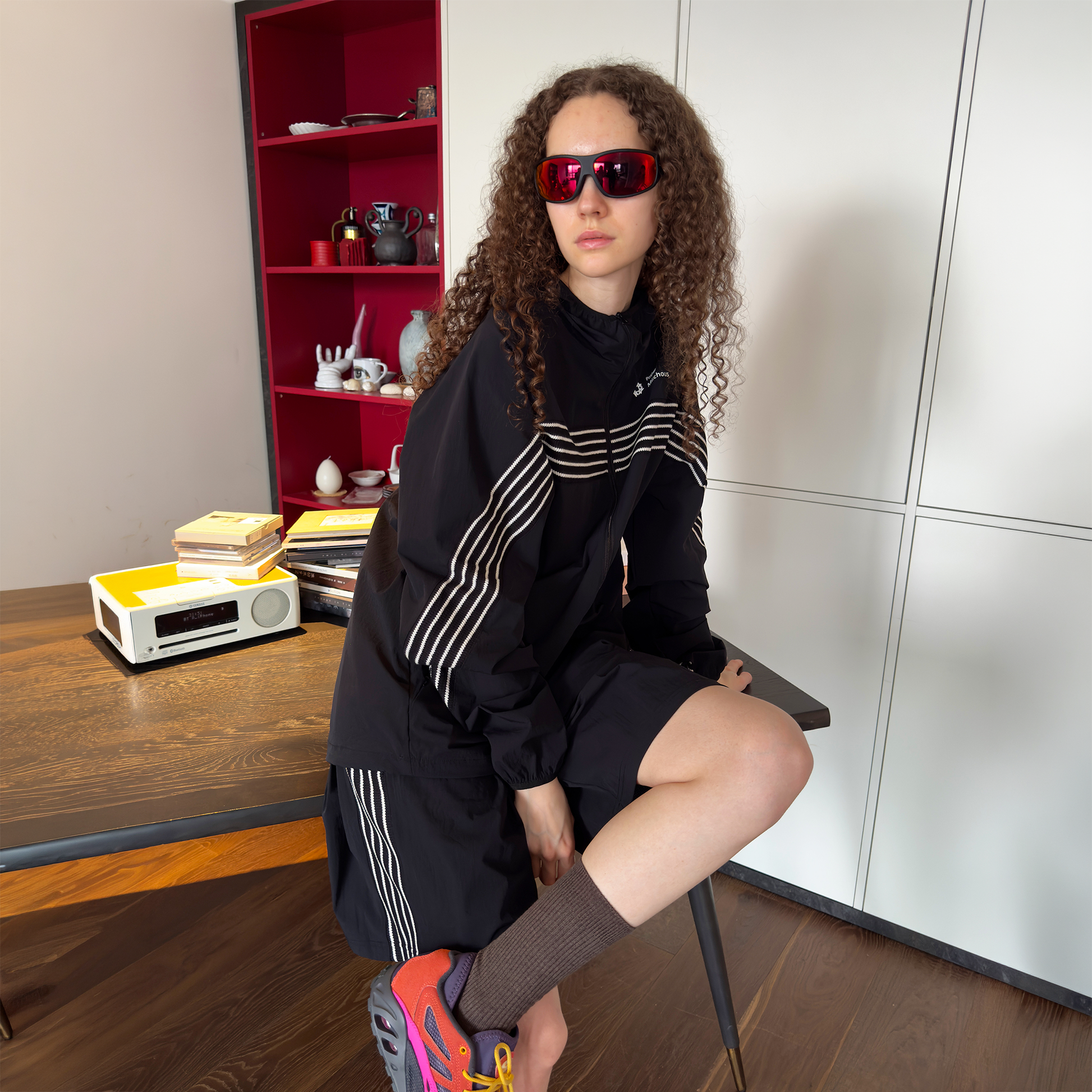 MIICHOUS Contrast-Stripe Quick-Dry Set-Jacket-S (Preorder)-Top-Free Shipping Leatheretro