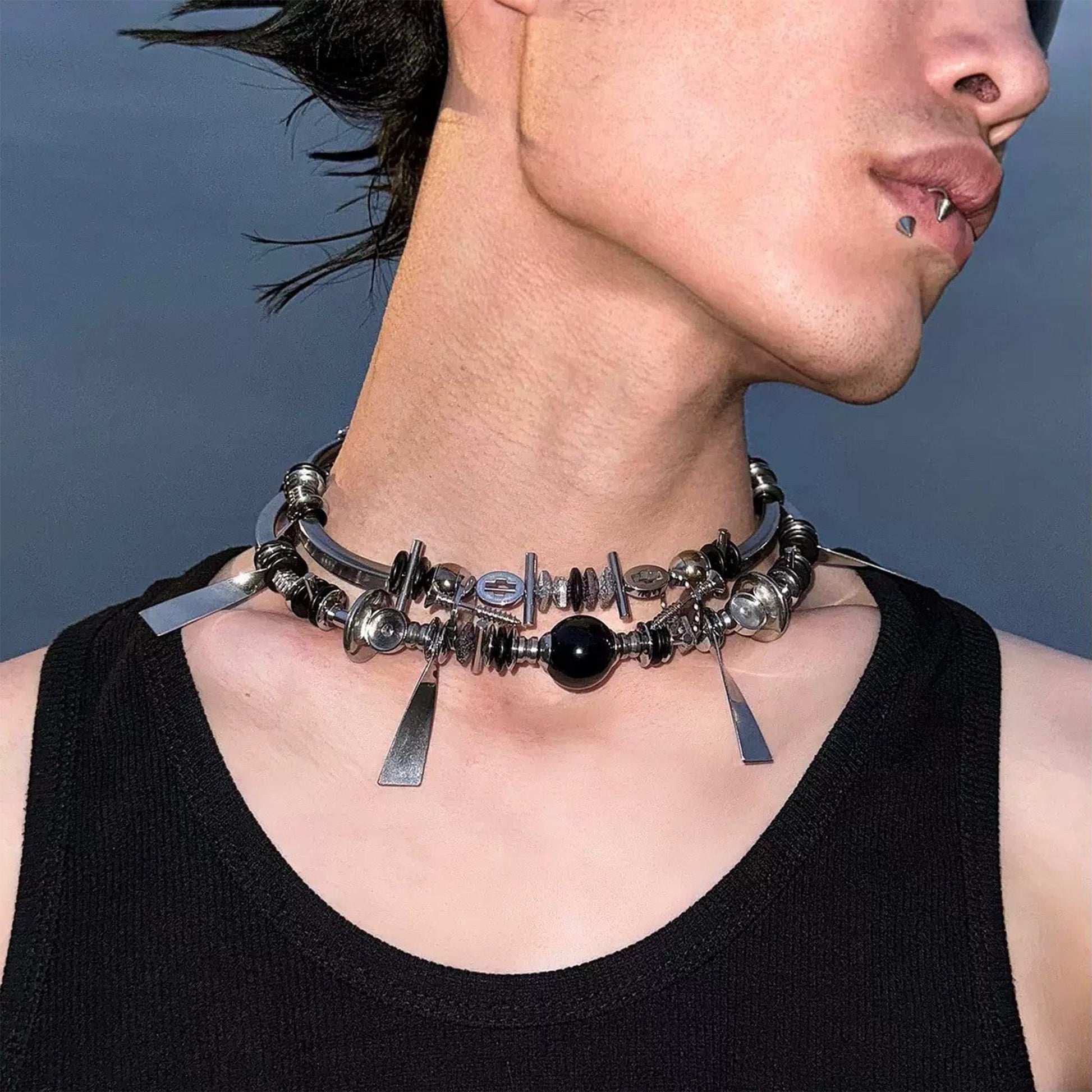 ILLUSORY The Inventor Layered Adjustable Mechanical Beaded Chain-Necklace-Standard (40-46cm)-Free Shipping Leatheretro