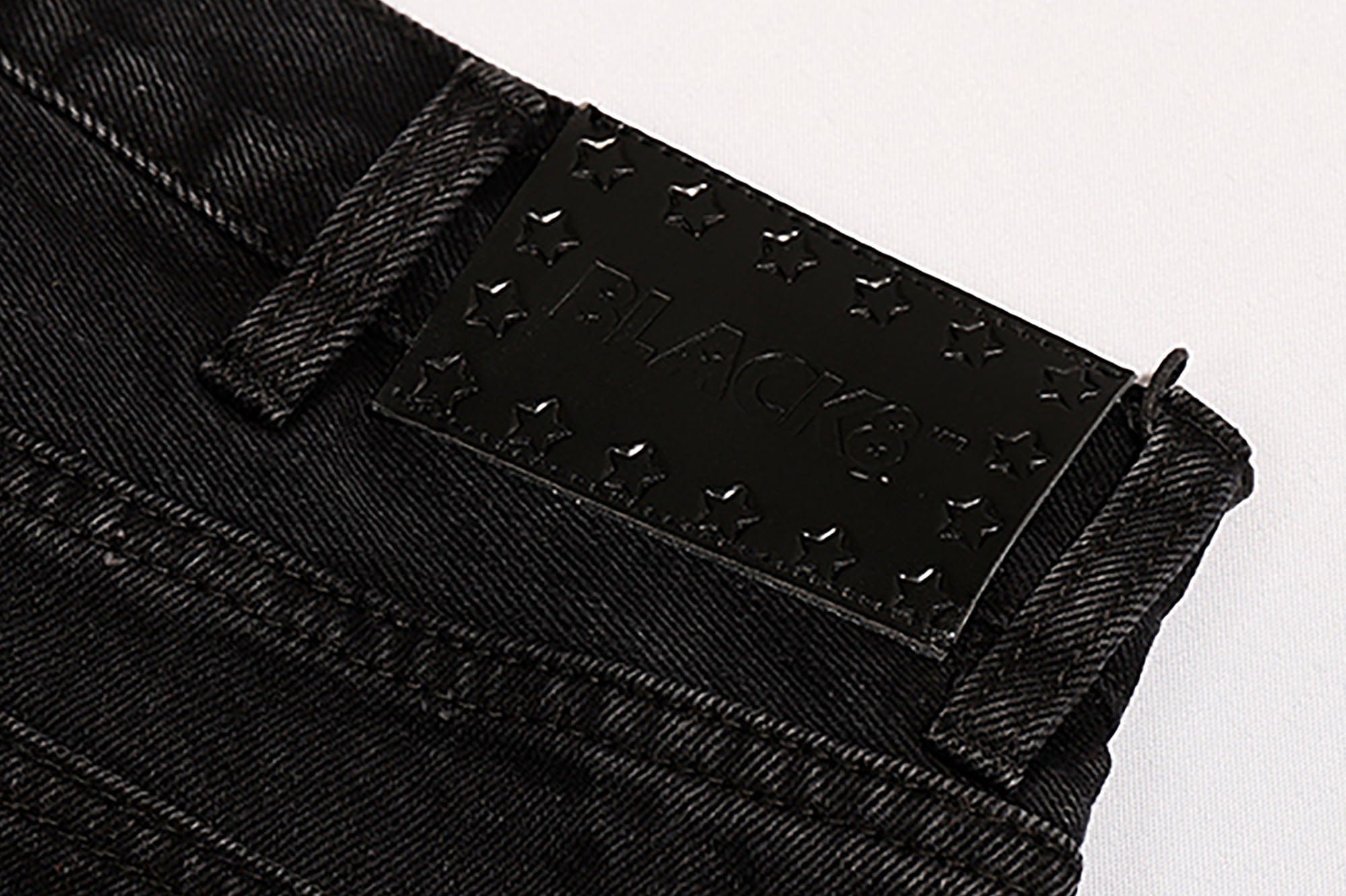 BLACK8MOB Ripped Splatter Straight-Leg Jeans-Jeans-S-Black-Free Shipping Leatheretro