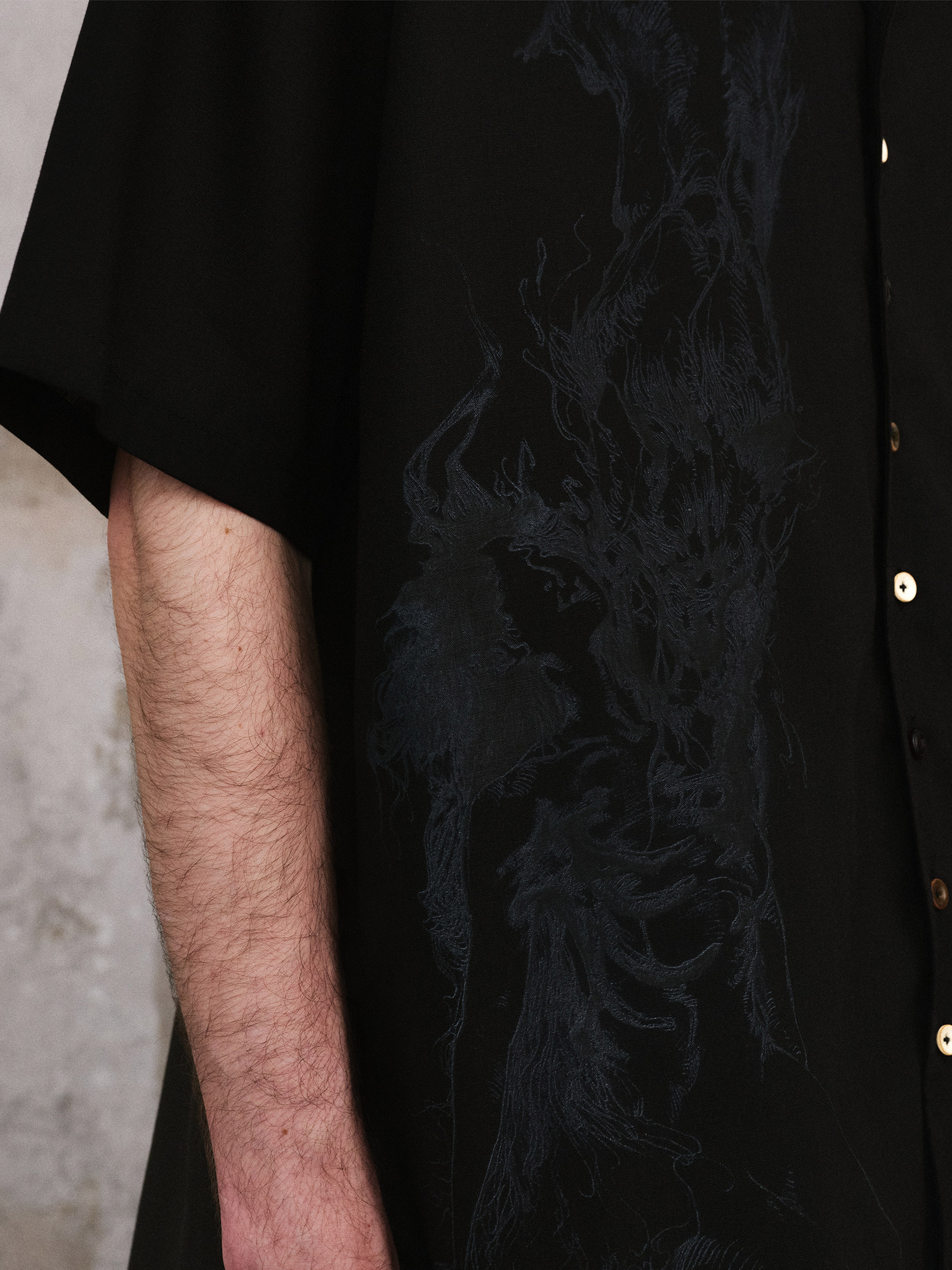 ILNya Nieternite Nifutur Tonal Graphic Cupro Half Shirt-Half shirt-S-Free Shipping Leatheretro
