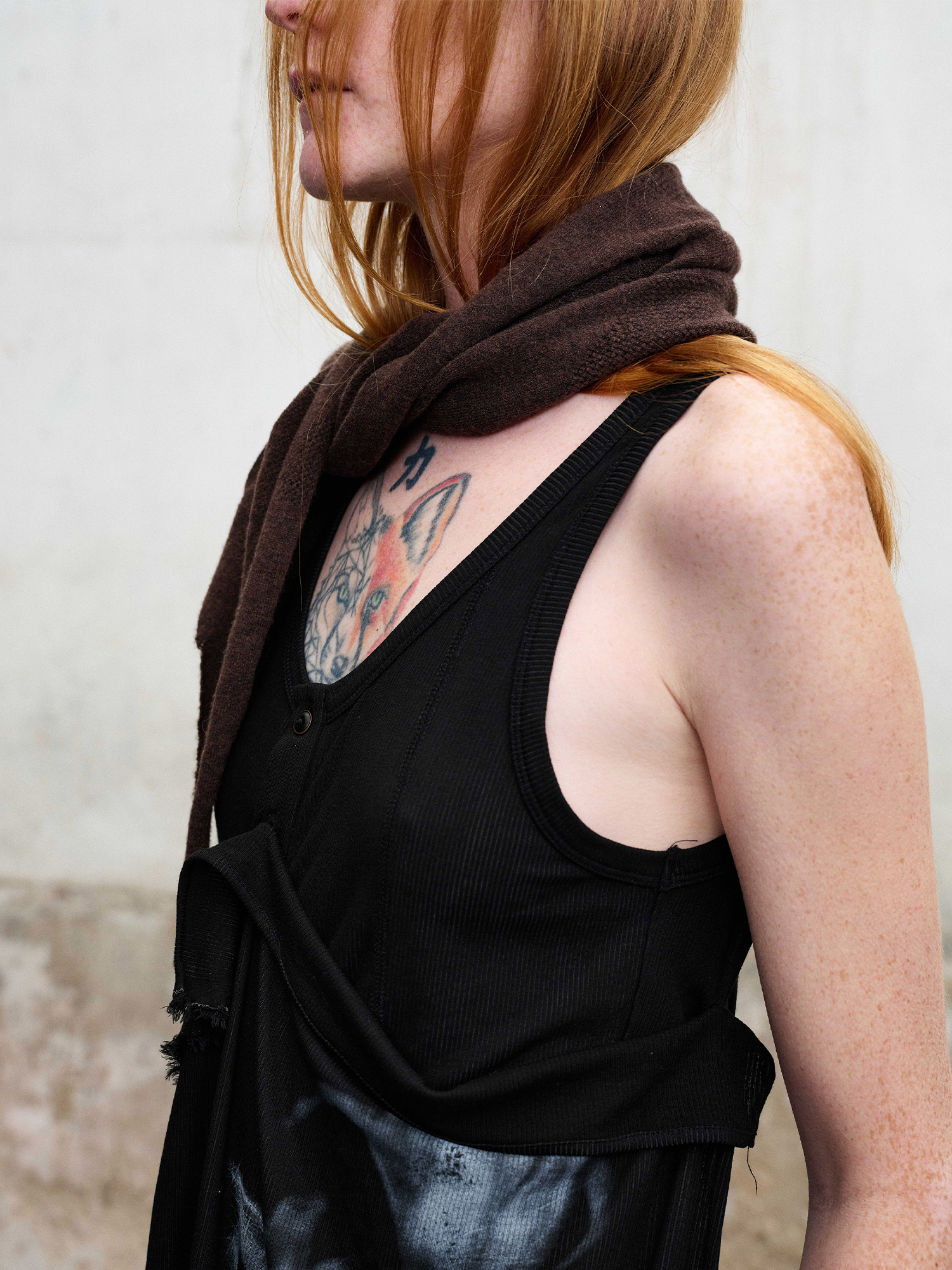 ILNya Nieternite Nifutur Deconstructed Graphic Knit Tank Top Black-Tank Top-S (0)-Free Shipping Leatheretro