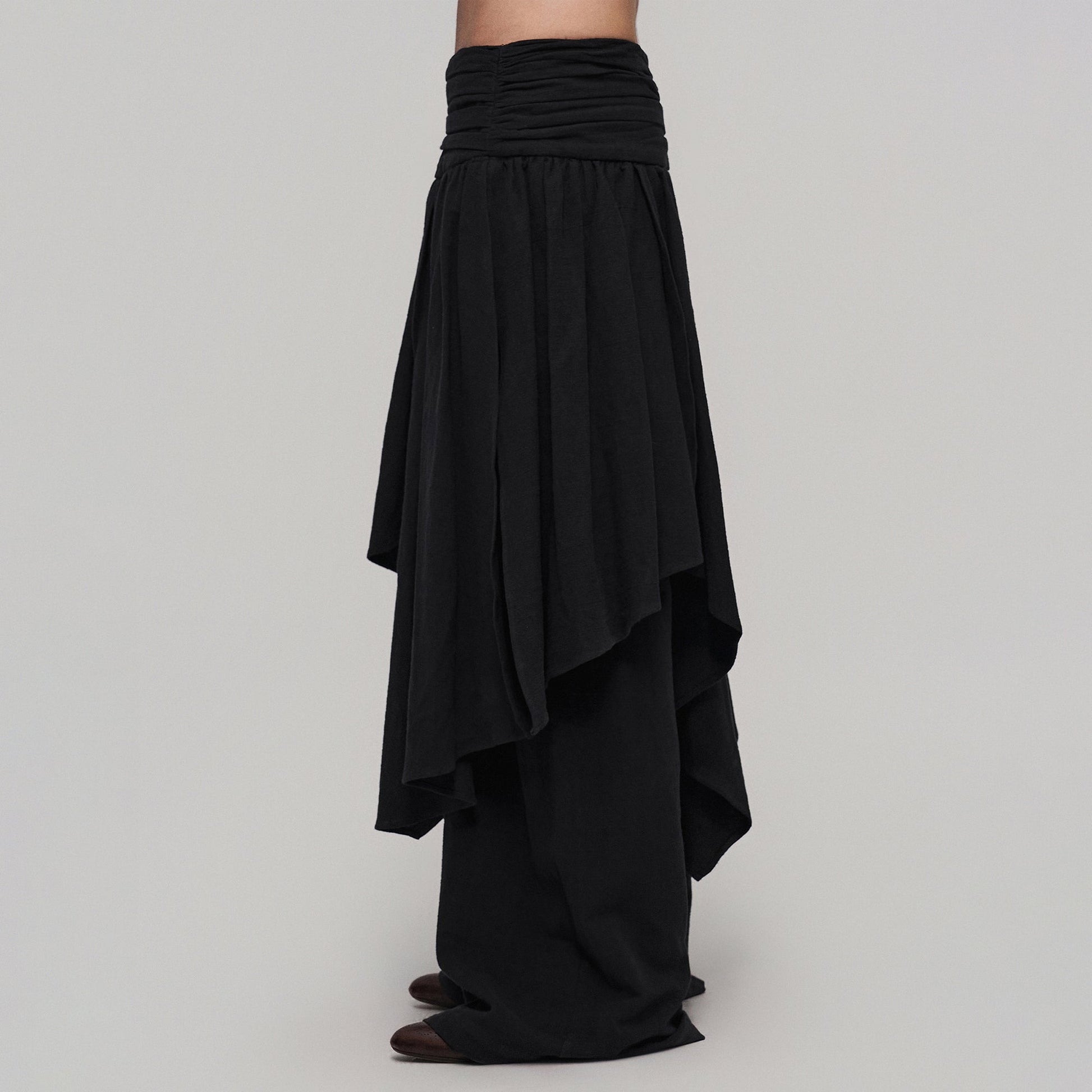 ILNya Nieternite Nifutur Crinkled Flap Cotton-Linen Blend Skort-Pants-S(0)-Free Shipping Leatheretro