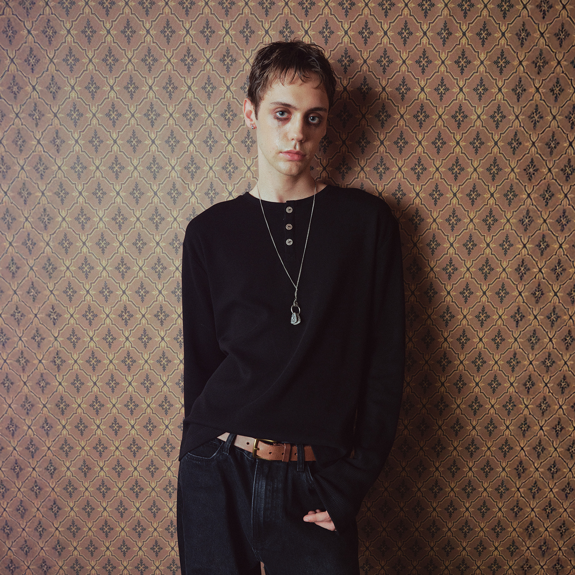 RICHILL Retro Vegas Waffle Henley Long-Sleeve Tee-L/S Tee-S-Free Shipping Leatheretro