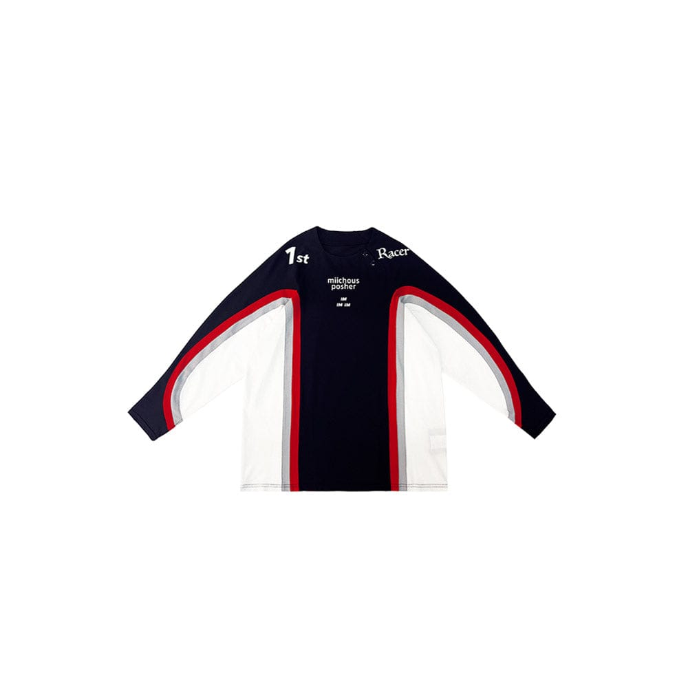 MIICHOUS Arc Panelled UV Protection Button-Neck Long-Sleeve Tee-L/S Tee-S-Free Shipping Leatheretro