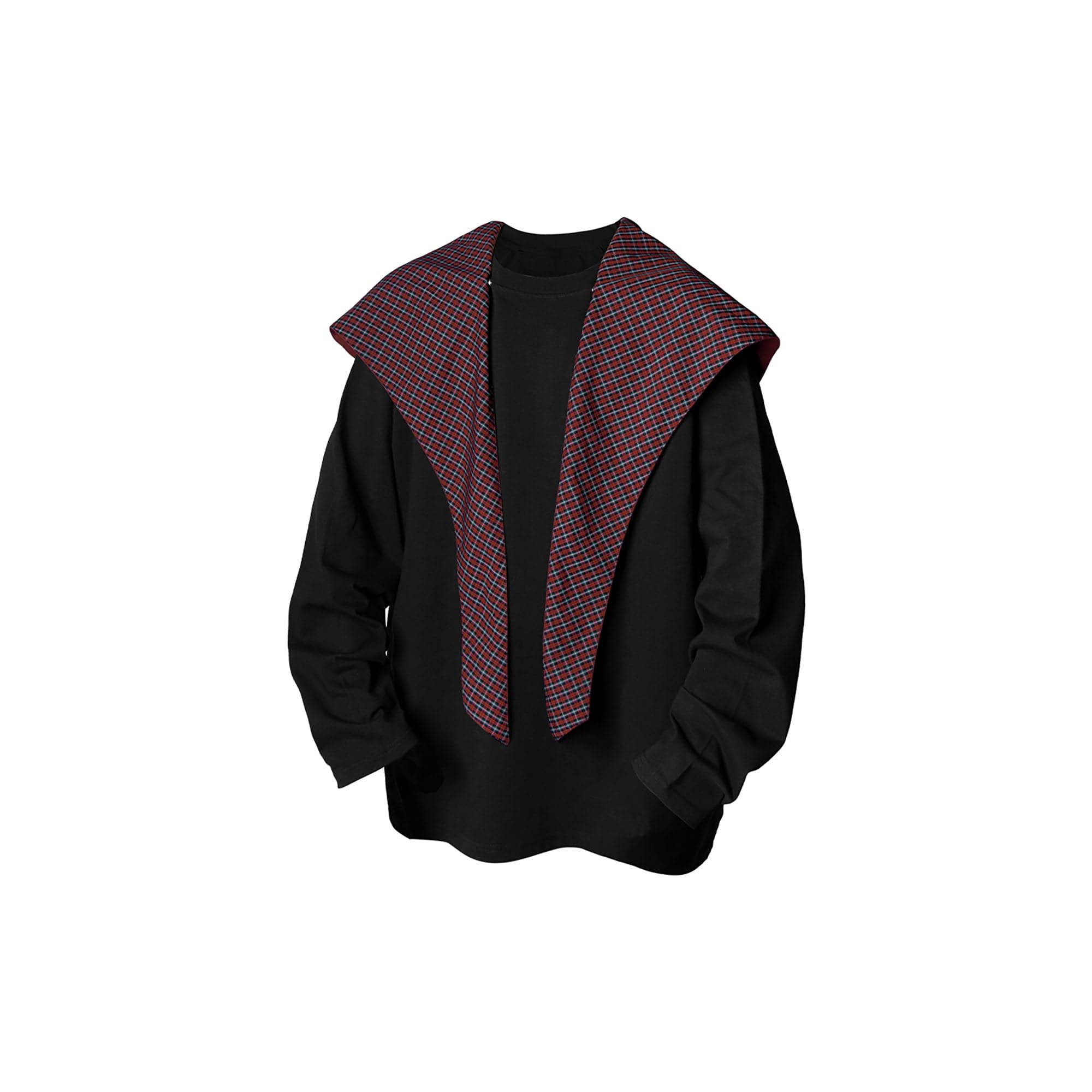 RELABEL Detachable Hood Long-Sleeve Tee Black-L/S Tee-XS-Free Shipping Leatheretro