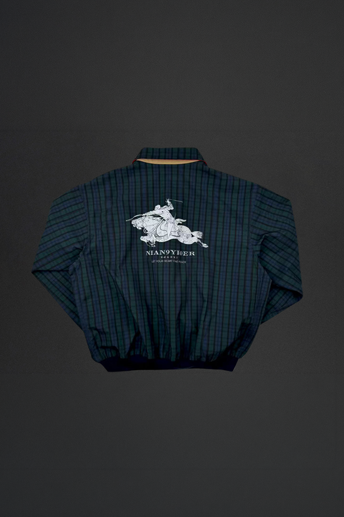 NIANJIUYIKOUER Deer Graphic Plaid Harrington Jacket-Jacket-S-Free Shipping Leatheretro
