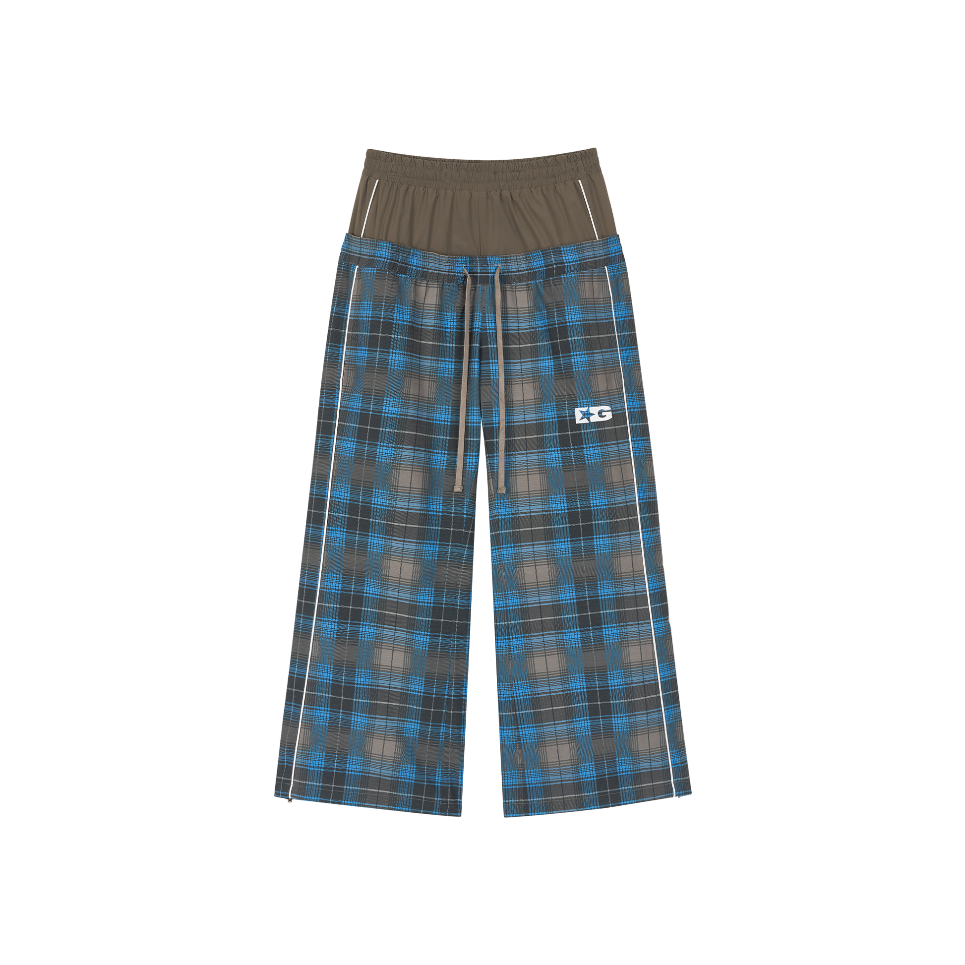 SAVAGEGROWTHWORLD Plaid Double-Waistband Straight-Leg Pants-Pants-S-Free Shipping Leatheretro