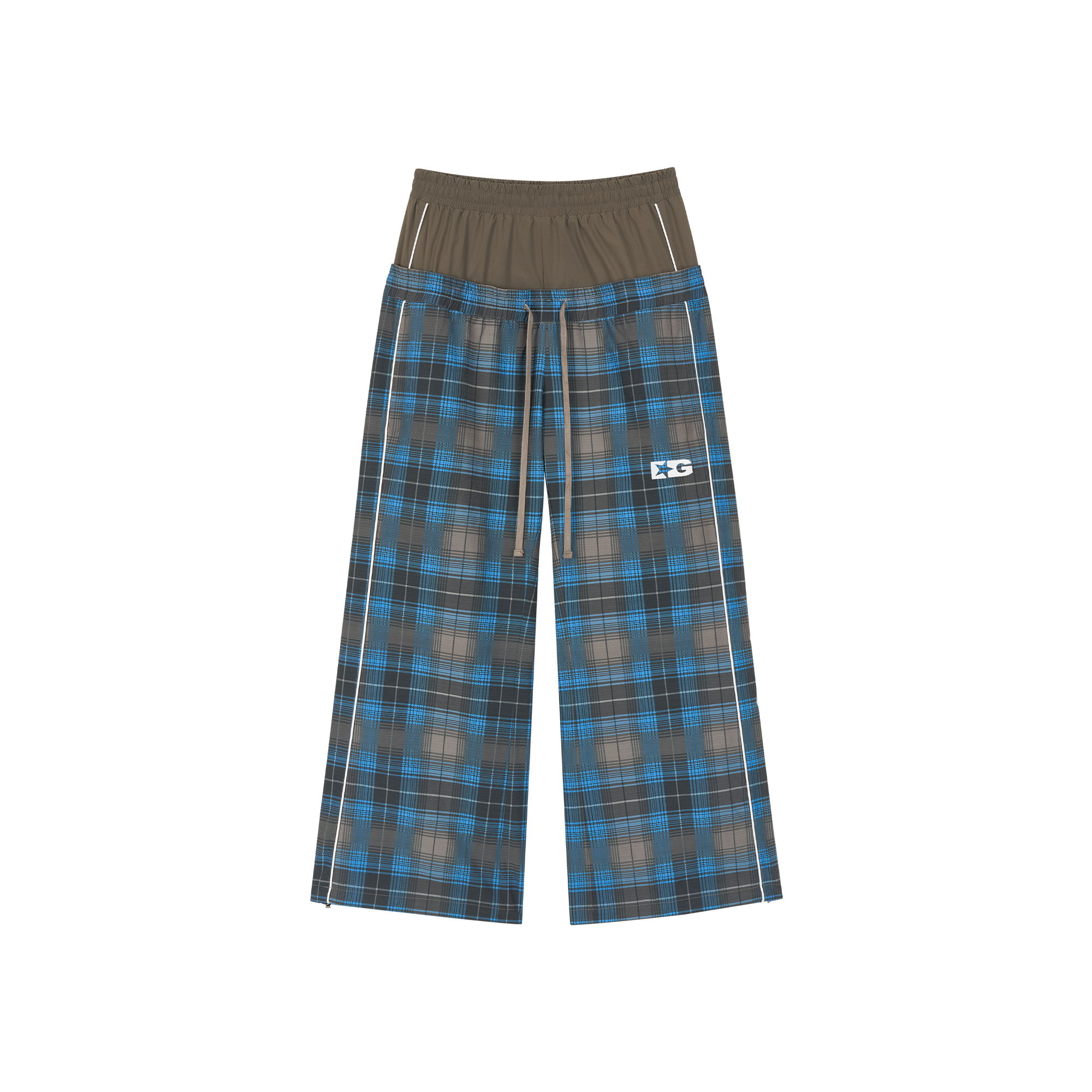 SAVAGEGROWTHWORLD Plaid Double-Waistband Straight-Leg Pants-Pants-S-Free Shipping Leatheretro