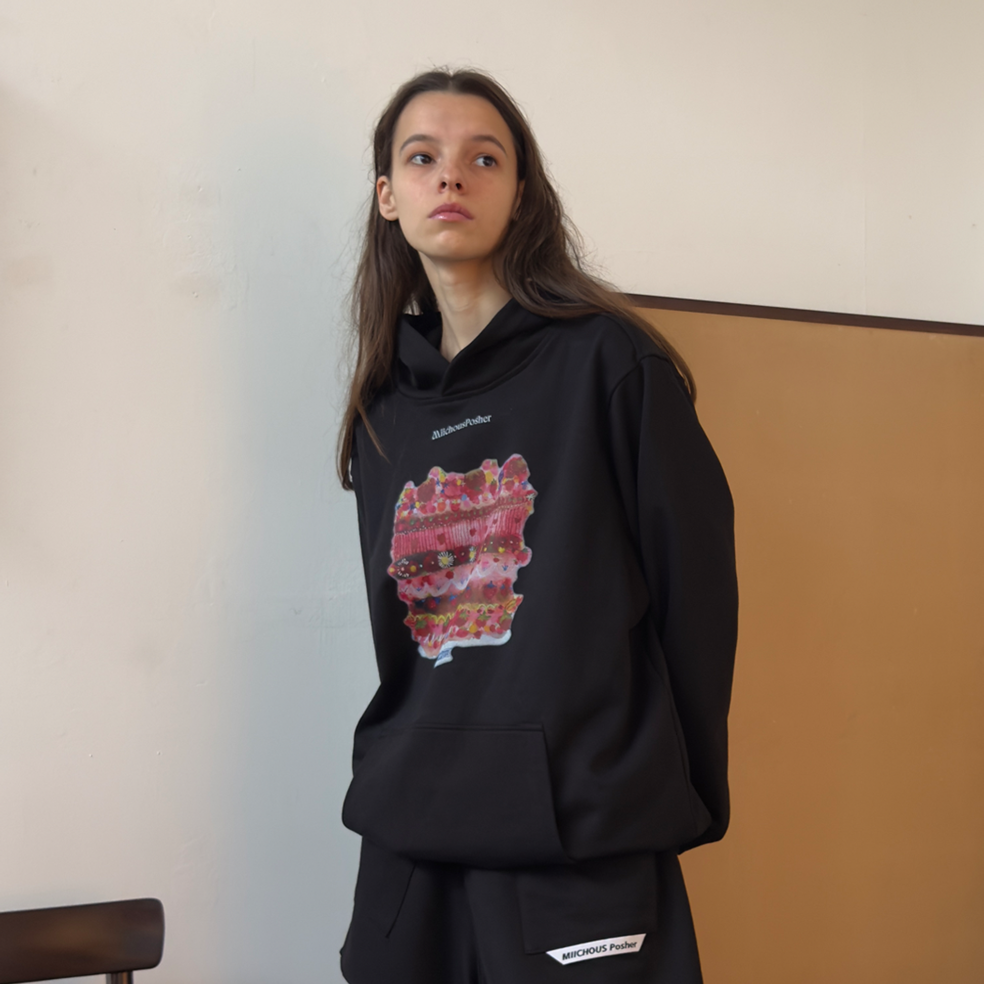 MIICHOUS Cake Graphic Oversized Hoodie-Sweatshirt-S-White-Free Shipping Leatheretro