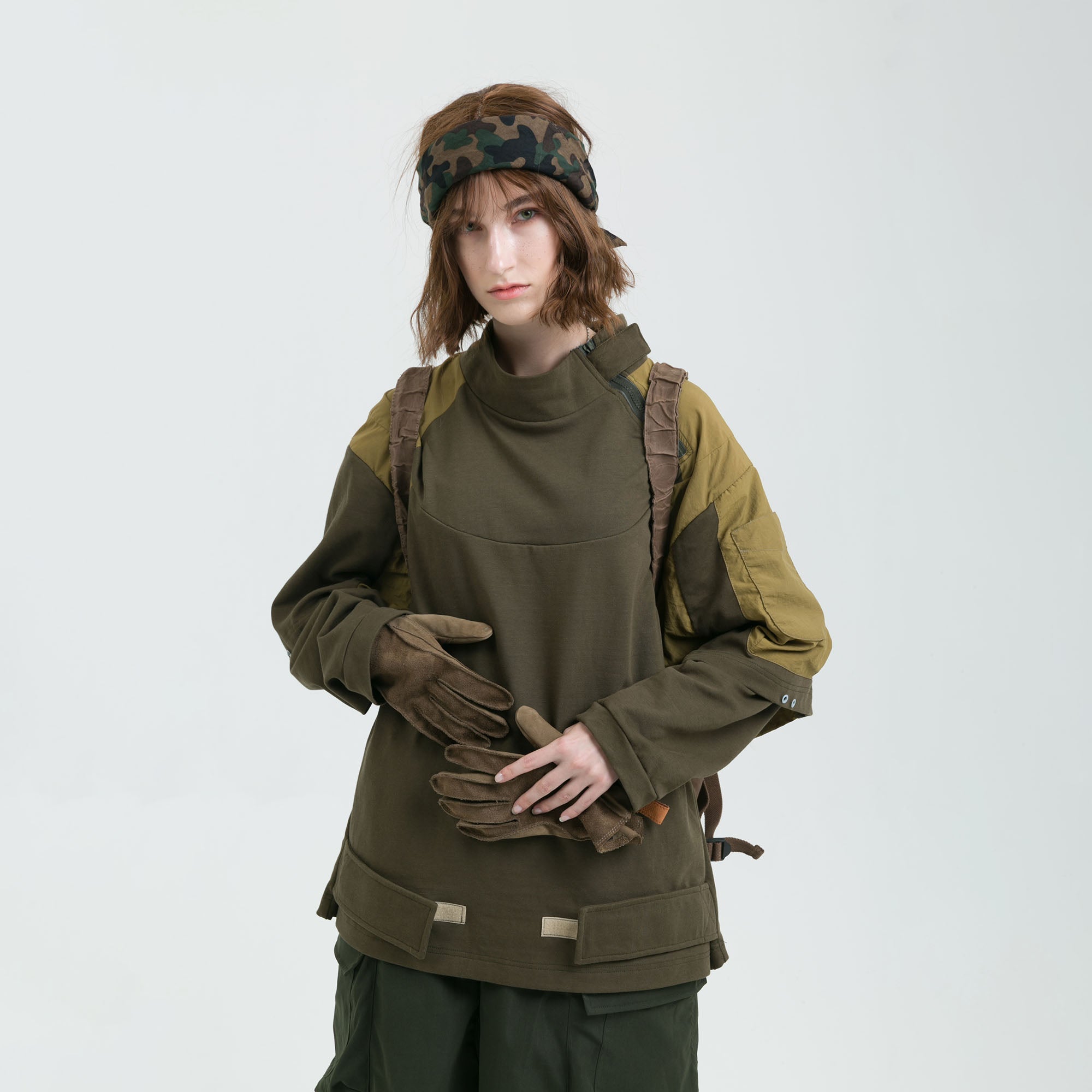 ERROR CODE ROBOT Detachable Sleeve Layered Utility Long-Sleeve Tee-T Shirt-XS-Free Shipping Leatheretro