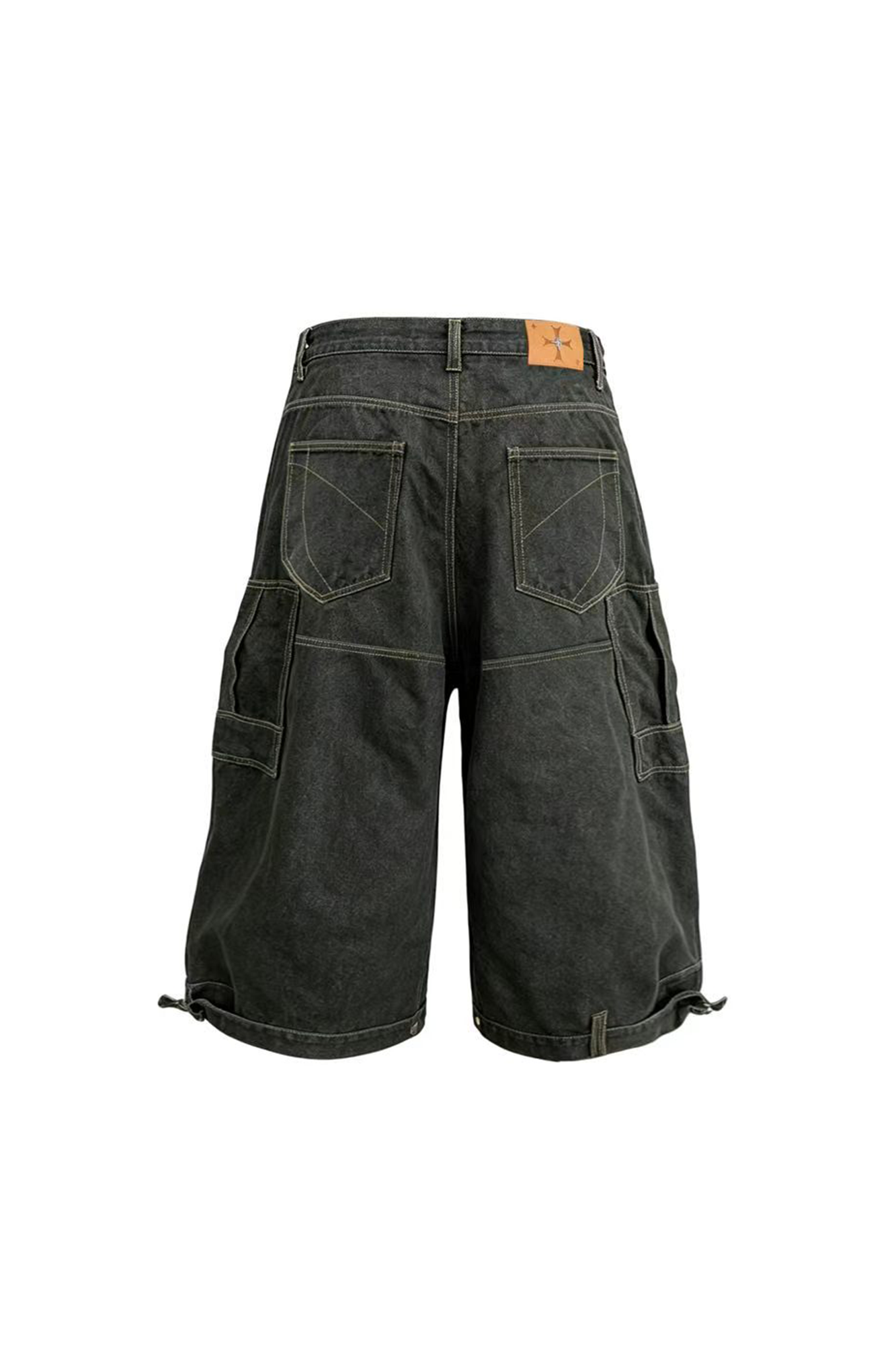 STEEPC Multi-Pocket Raw Denim Shorts-Shorts-S-Free Shipping Leatheretro