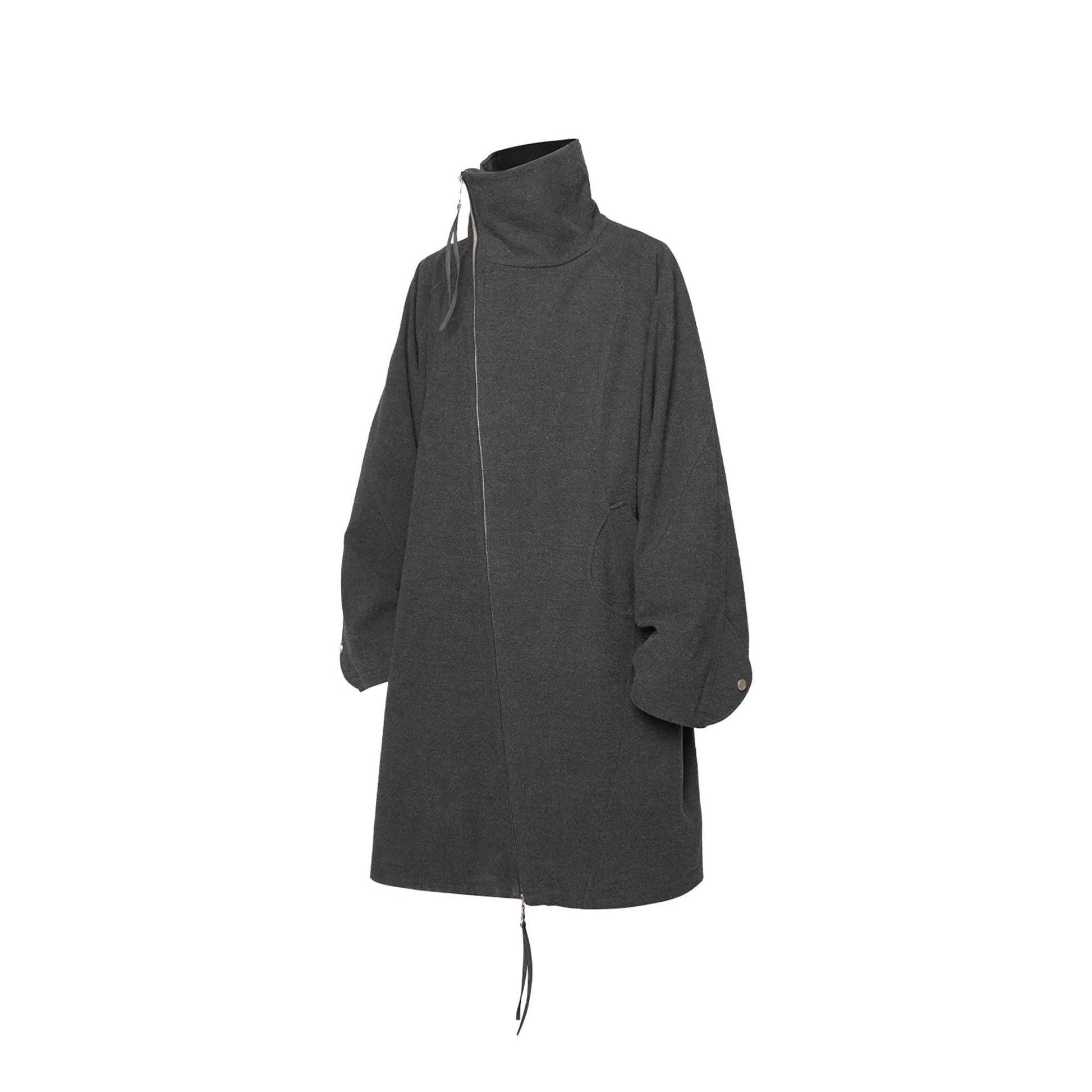RELABEL Layered Placket Wool Blend Coat-Jacket-XS (Preorder)-Free Shipping Leatheretro