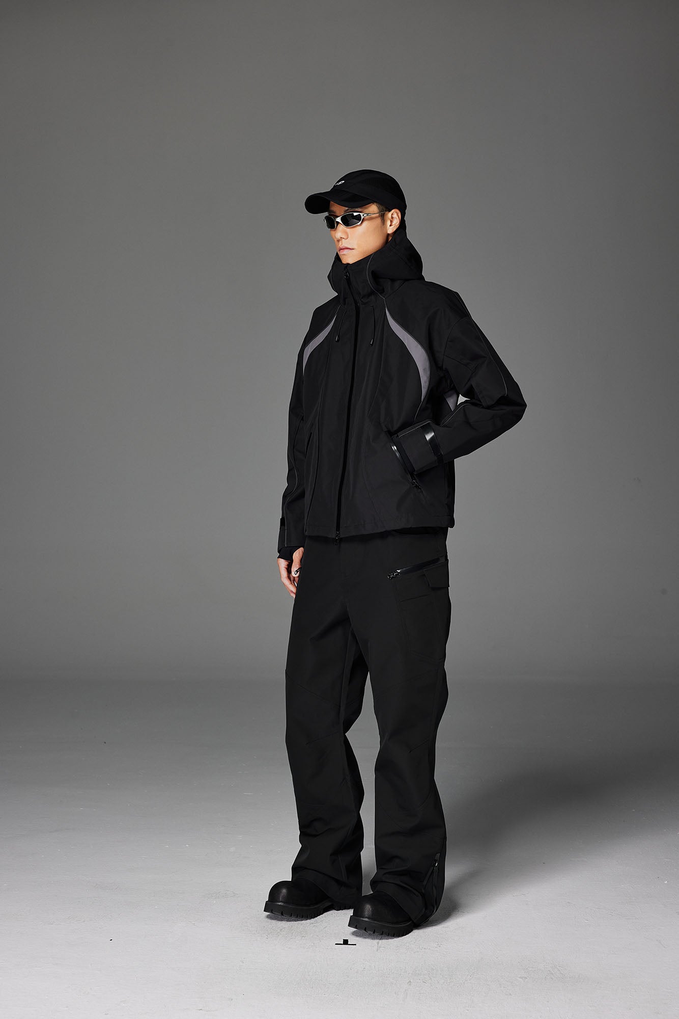 CATSSTAC Stormline Contrast Panel Zip Jacket-Jacket-M-Light Gray-Free Shipping Leatheretro