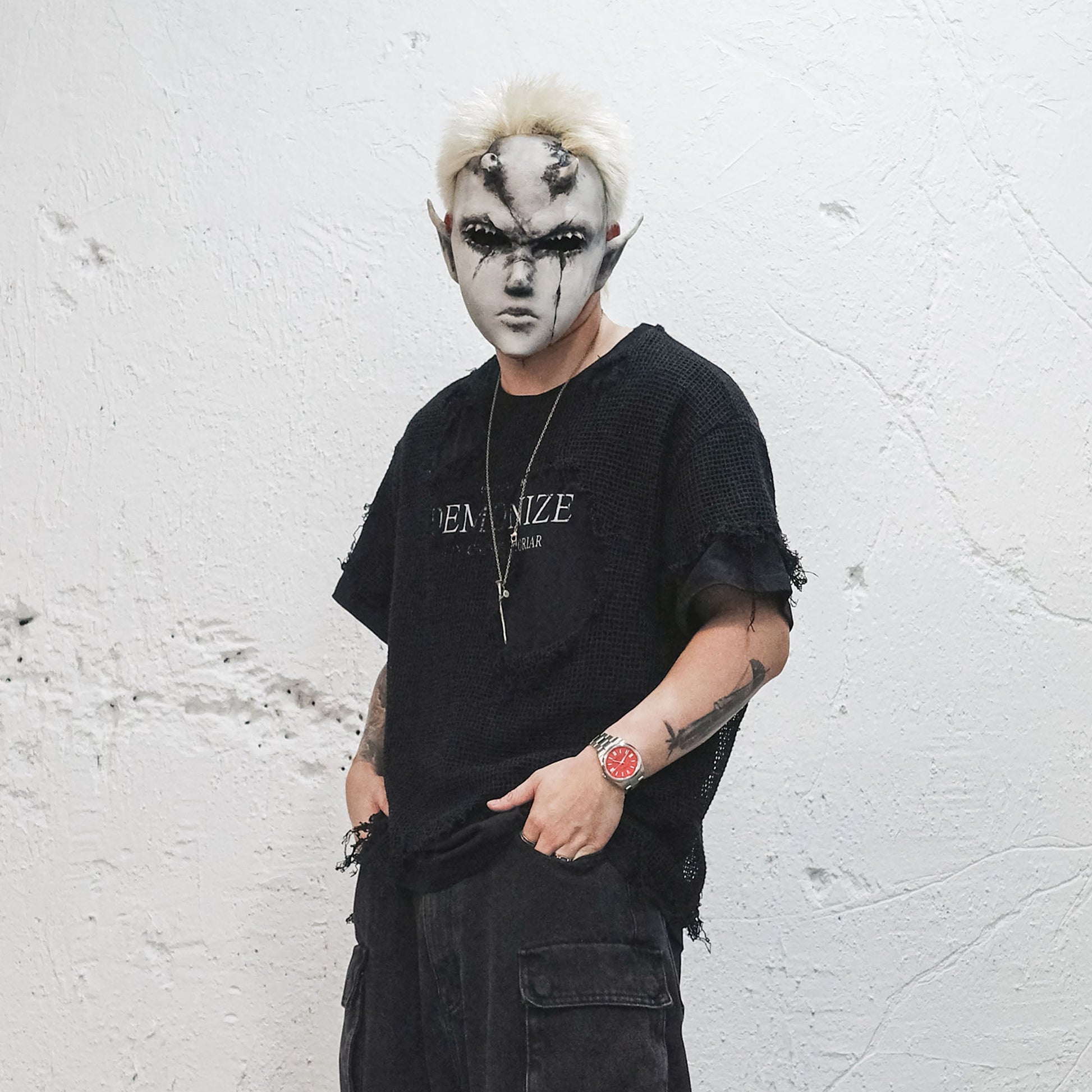 UNDERWATER Ruined Mesh Tee-T Shirt-S-Free Shipping Leatheretro