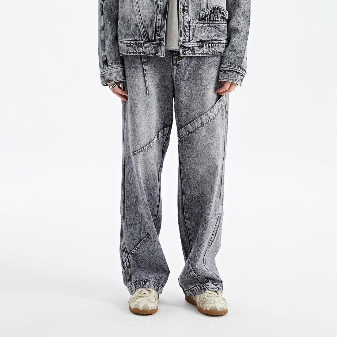 ORGANIC EMOTION Deconstructed Washed Jeans-Jeans-XS-White-Free Shipping Leatheretro