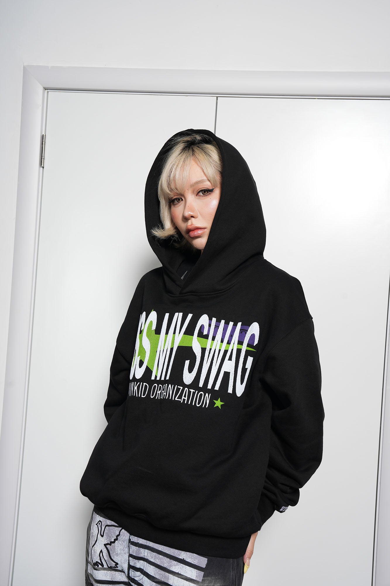 VINKID Kiss My Swag Embroidered Hoodie-Hoodie-S-Free Shipping Leatheretro