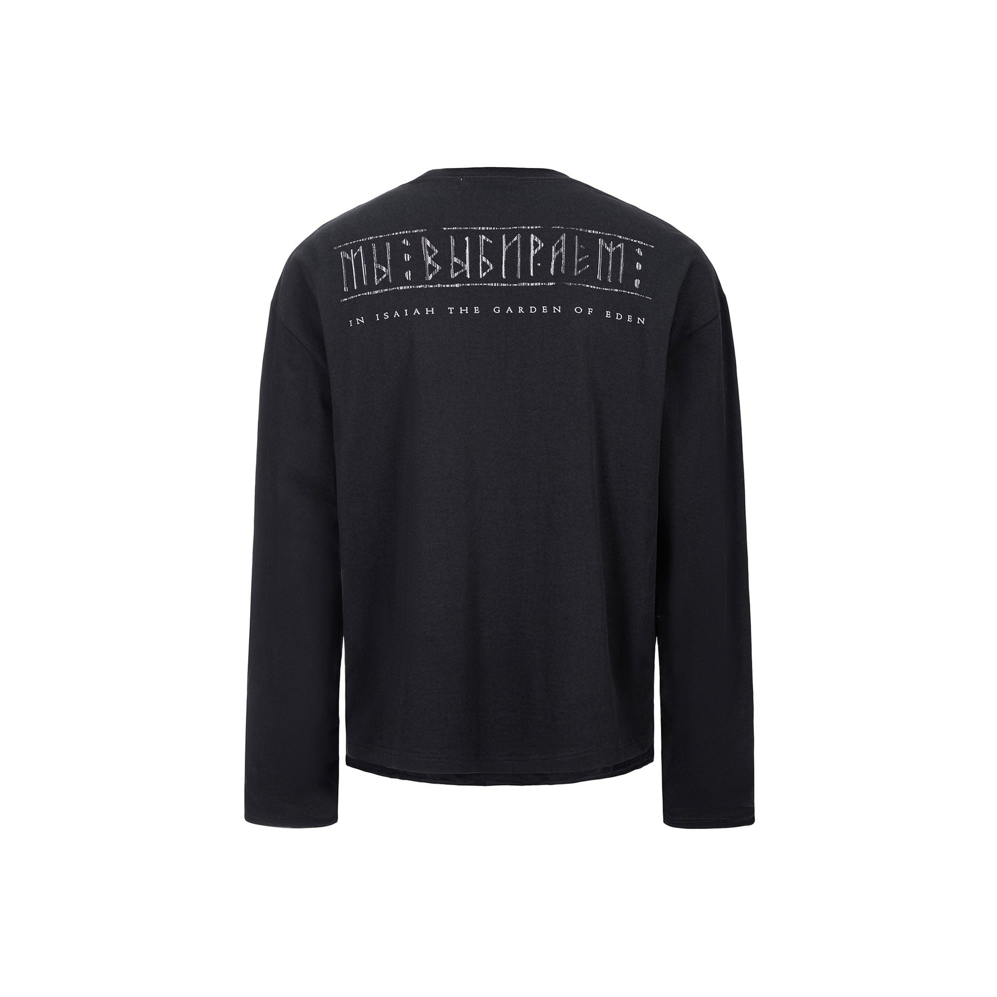 ESAIAS Graphic Faux Layer Henley Long-Sleeve Tee-L/S Tee-S (Preorder)-Free Shipping Leatheretro