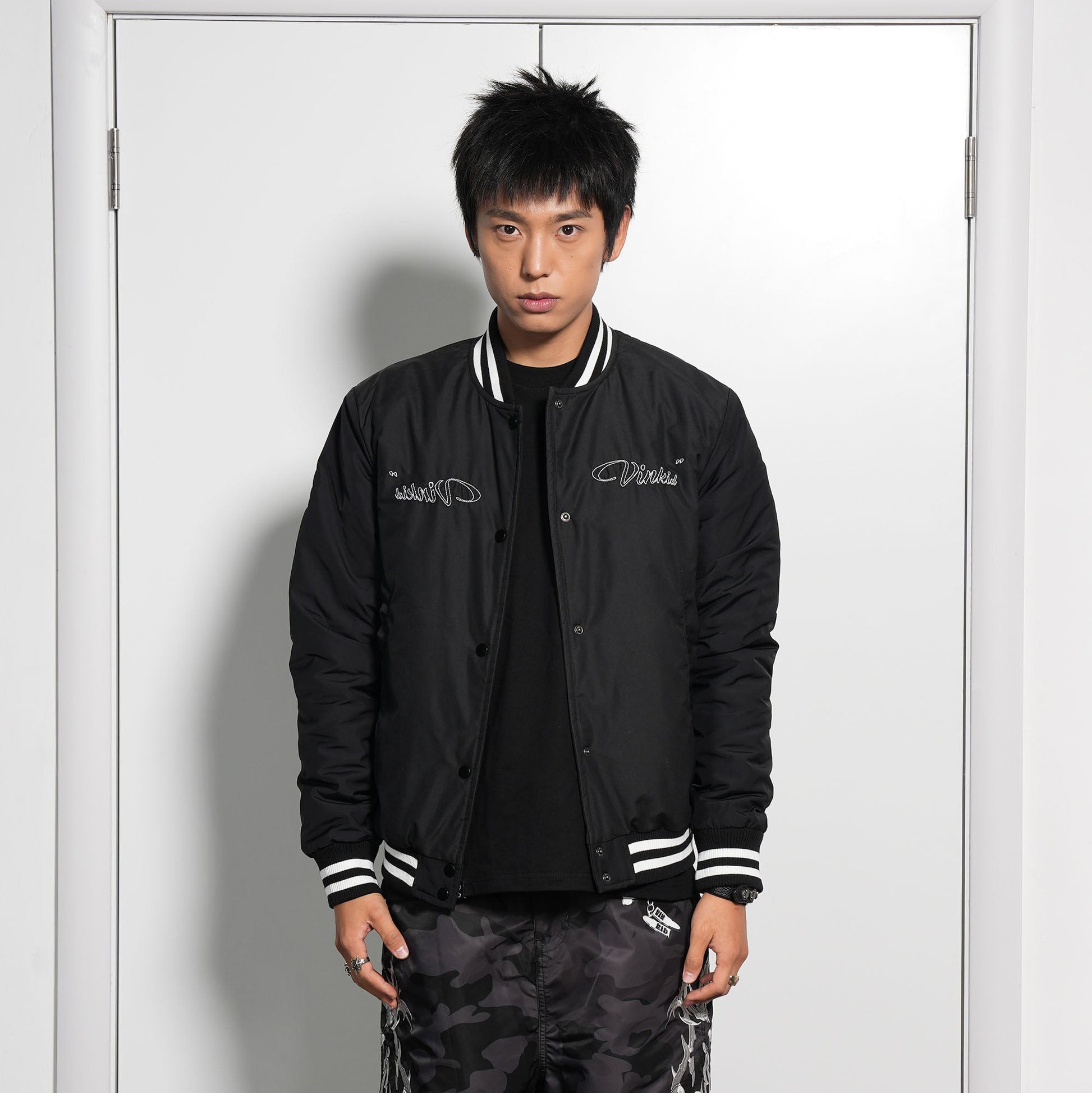 VINKID No.88 Peace Doves Padded Varsity Jacket-Jacket-S-Free Shipping Leatheretro