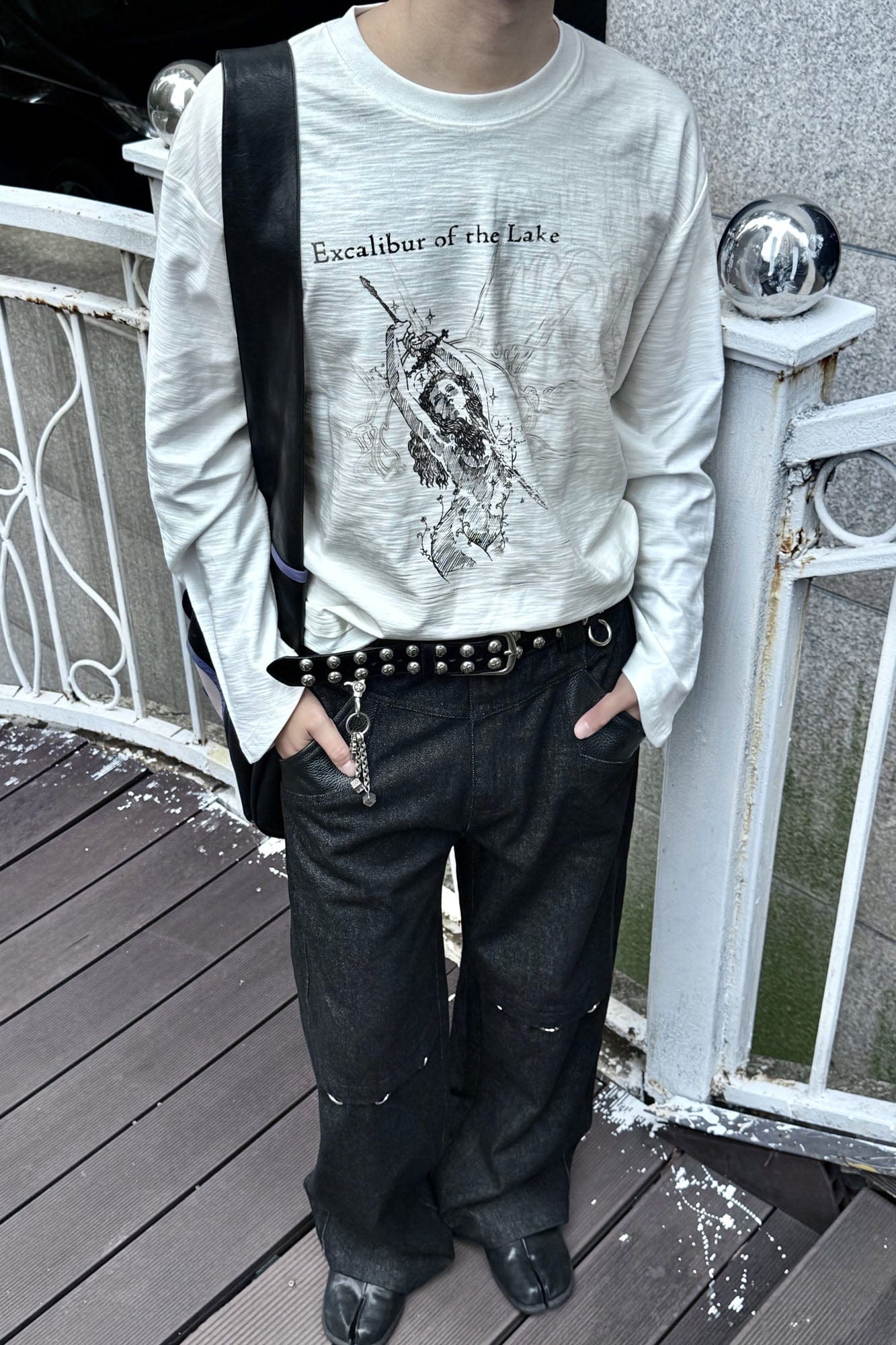 ESAIAS Excalibur Graphic Tapered Cuff Long-Sleeve Tee-L/S Tee-S-Free Shipping Leatheretro