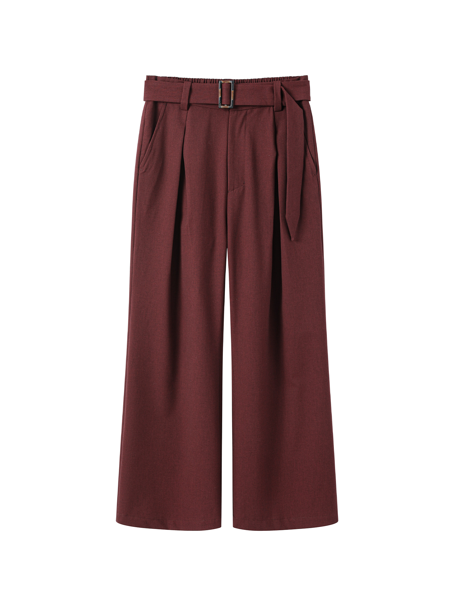 ALVNG AR ANTS Horn Buckle Belted Pleated Trousers-Pants-XS / 28-32"-Gray-Free Shipping Leatheretro